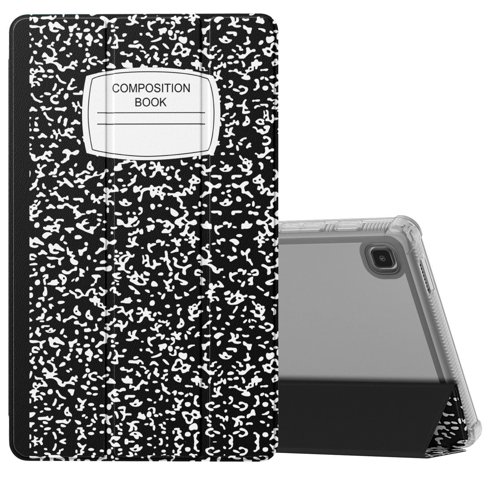 MoKo Case Fits Samsung Galaxy Tab A7 Lite 8.7" 2021(SM-T225/T220/T227),Slim Lightweight Smart Case Trifold Stand Case with Soft TPU Translucent Frosted Back Shell for Galaxy Tab A7 Lite,Notebook Black