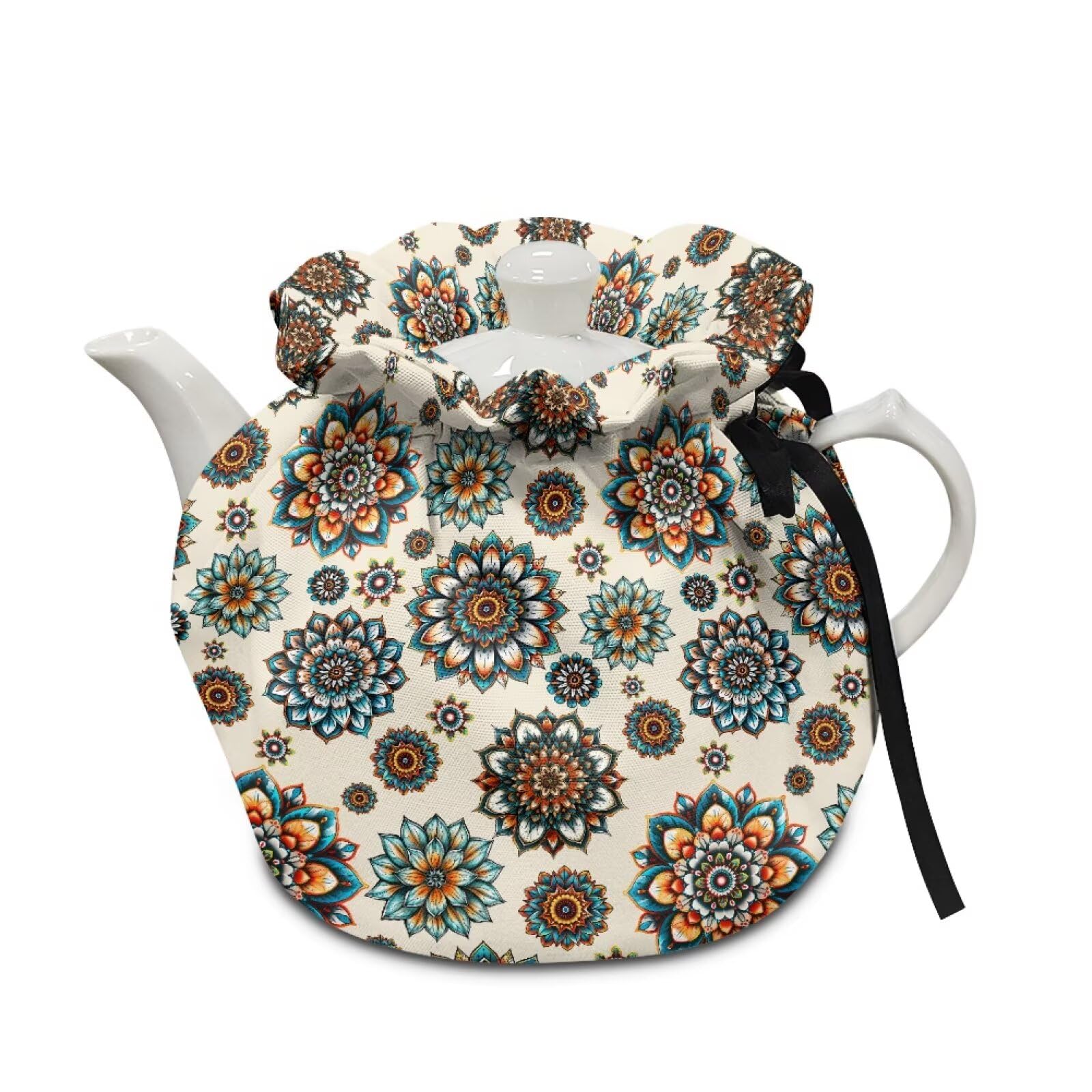 Drnuikhe Mandala Print Tea Cosy Cover of Teapots Breakfast Teapots Dust Cover Insulated Tea Cozy Kettle lid for Housewife Gifts