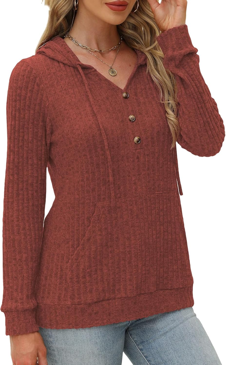 Womens Sweaters Fashion Hoodies Long Sleeve Tops Casual Sweatshirts Fall Outfits Pullover Winter Clothes 2025 - Image 3