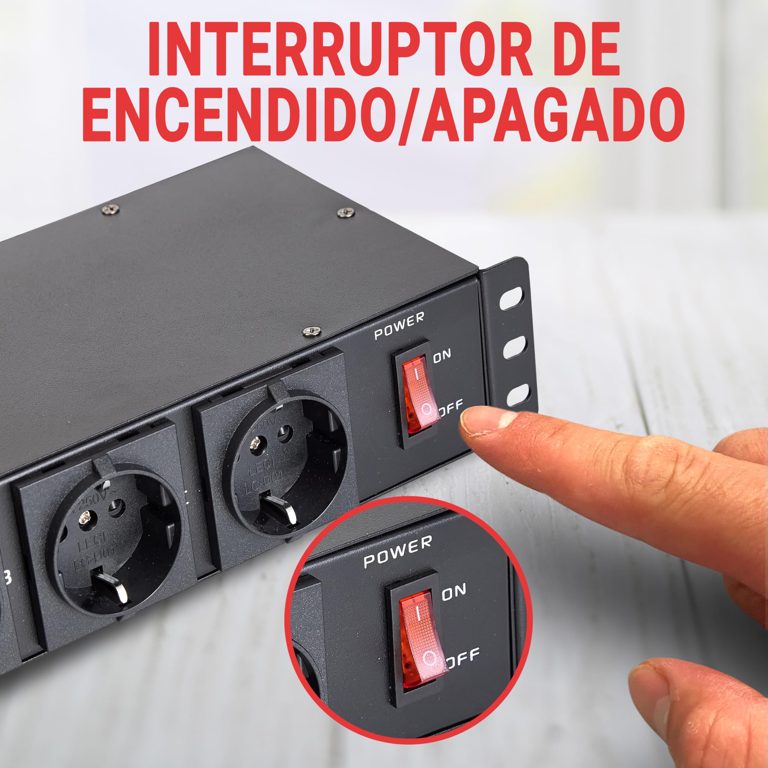 Pyle regleta, Montaje en Rack, 12 Tomas, Unidad, Tira, Disyuntor de 15 amperios, 4 Puertos de Carga USB, Multiples Dispositivos, Cable de 15 pies
