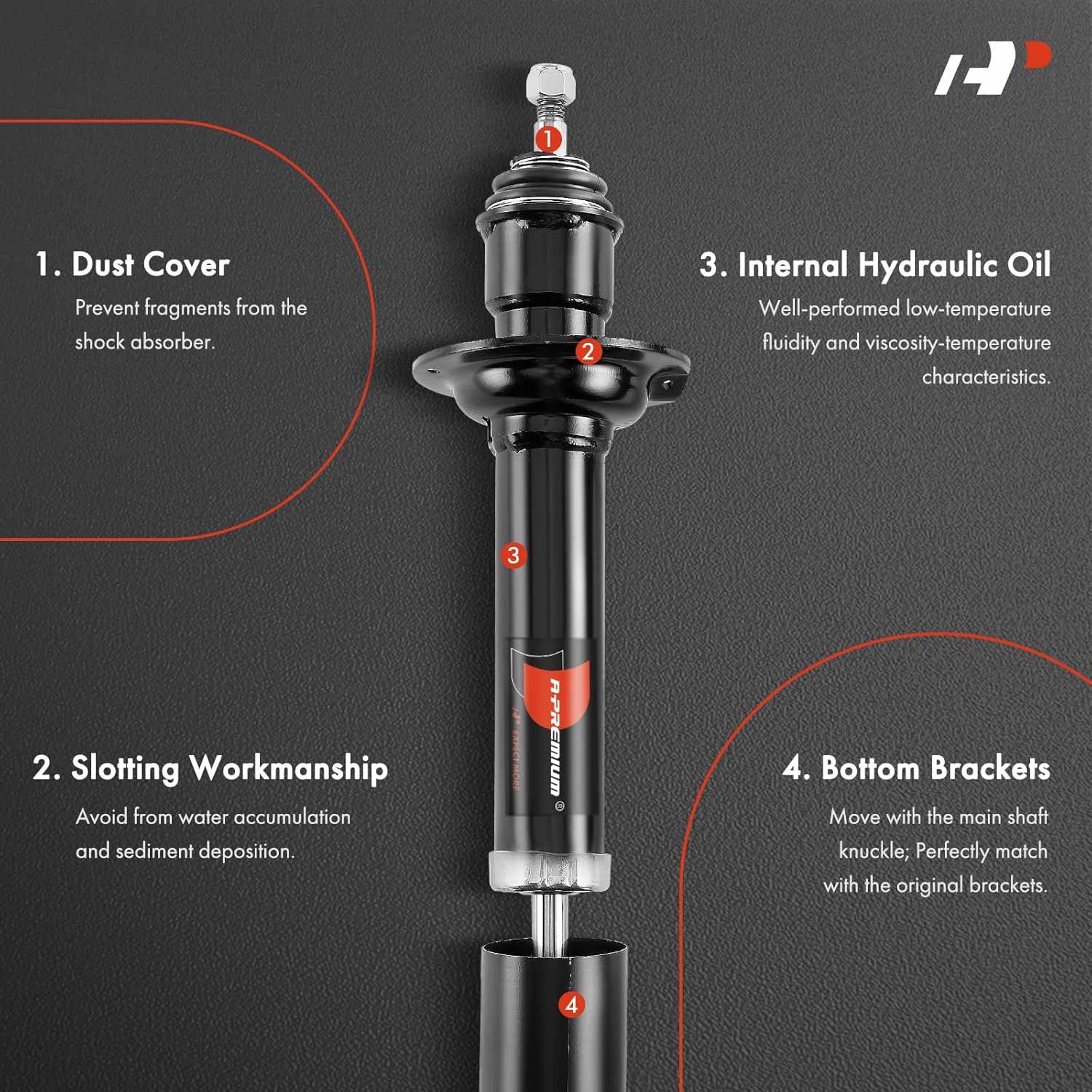 A-Premium Rear Pair [2] Strut Assembly Compatible with Mercedes-Benz W163 Series ML320 1998-2005, ML350 2003-2005, ML430 1999-2005, ML500 2002-2005, Driver and Passenger Side