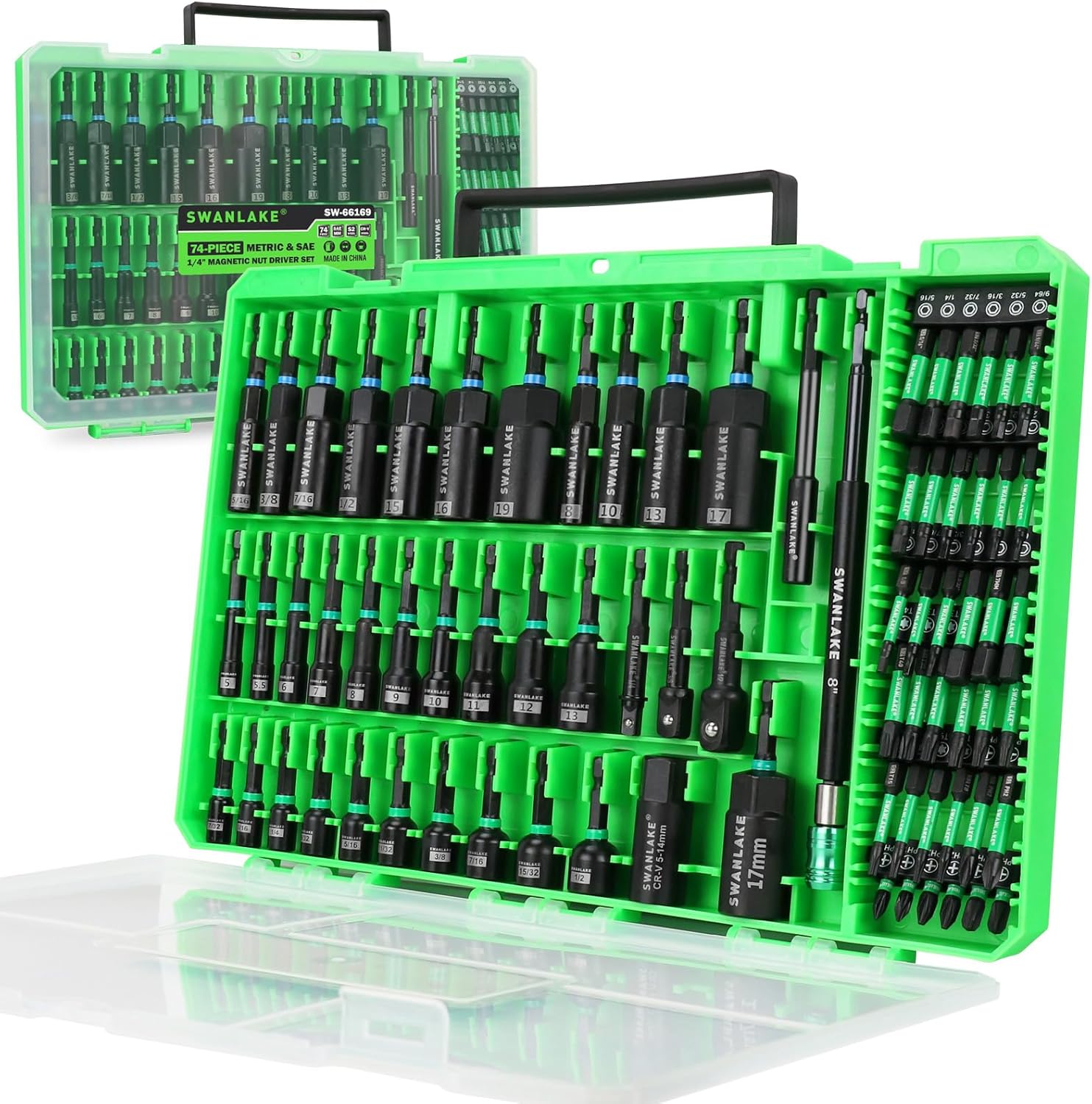 74-Piece Magnetic Nut Driver Set for Impact Drill