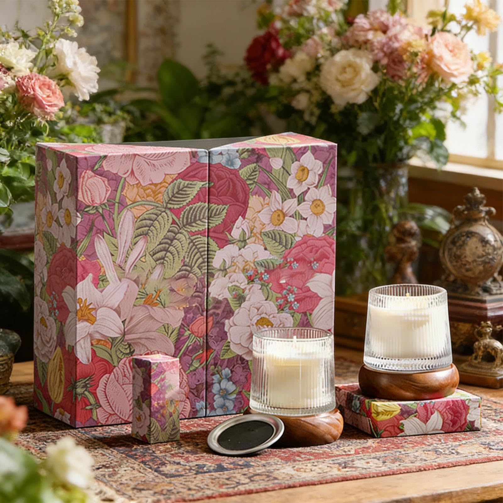 Velas Altamente Aromáticas Decoración Natural con Plantas para el Hogar | Velas Naturales de de Soja Sala Baño Spa Relax Regalos