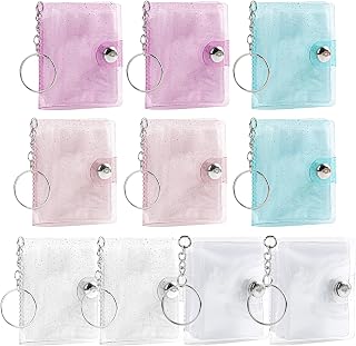 AUEAR, 6 Pack 2 Inch Mini Small Photo Album with Keychain Clear Pocket for Picture Valentine Gift