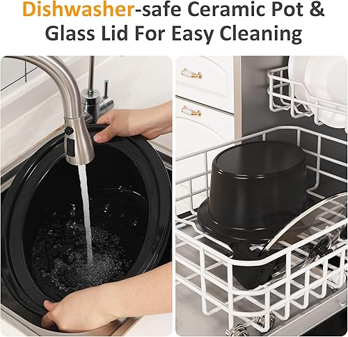 Miniatura 9 de Sunvivi Olla de cocción lenta programable de 8.5 cuartos de galón calentador de alimentos multicocina con tapa de bloqueo y temporizador digital,