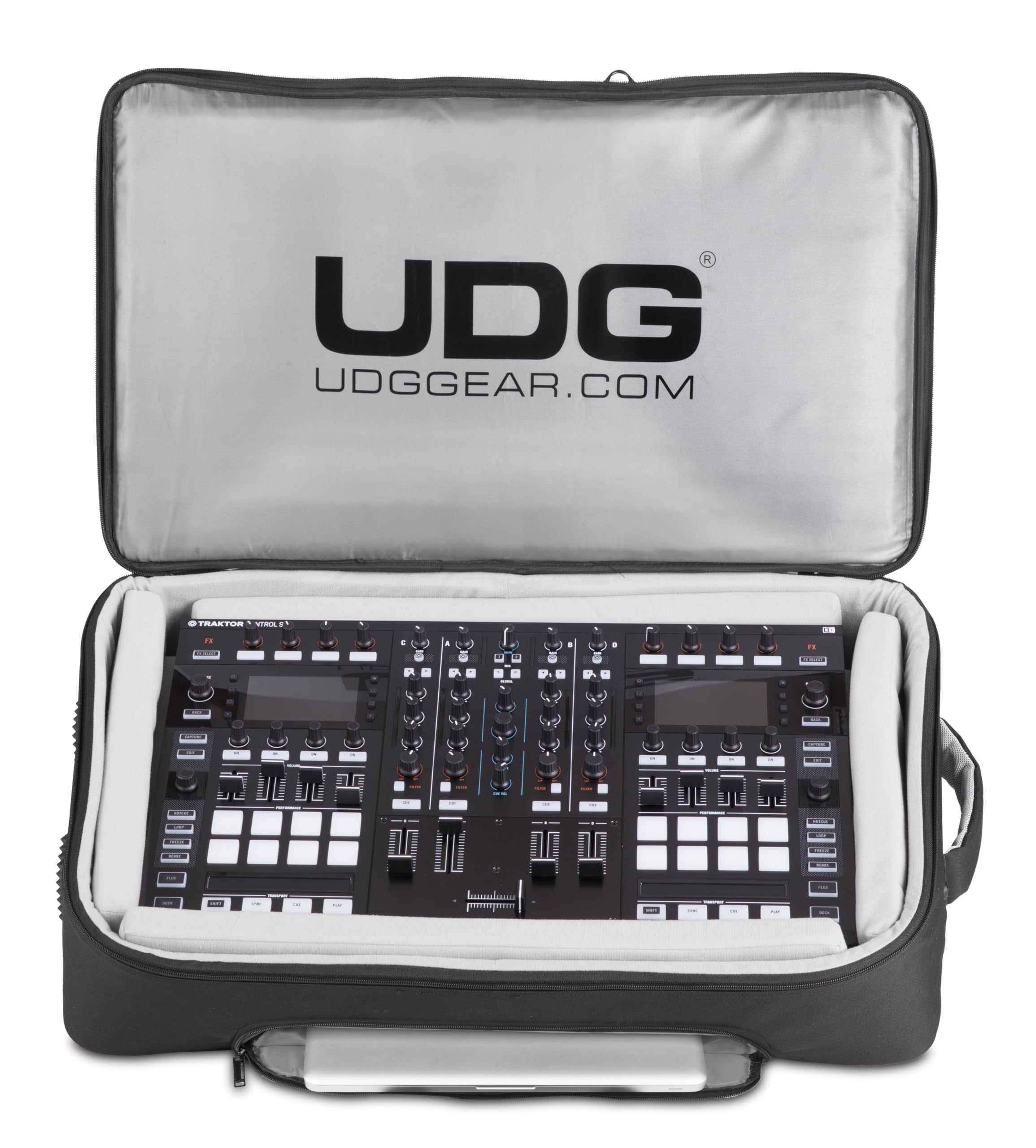 UDG Urbanite MIDI Controller Backpack Large Schwarz (U7202BL | Urbanite großer Controller-Rucksack für DJs; Gepolstertes Hauptfach, passend für 19-Zoll-Laptops