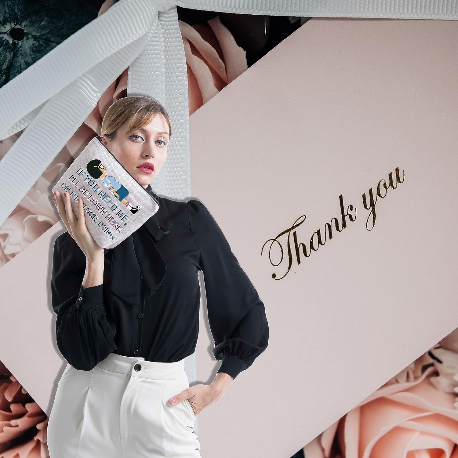 Cartoon Quote Gift Tina Belcher Makeup Bag Cartoon TV Show Merchandise Inspired Gift For Tina Fans(FLOOR.DYING) - Image 6