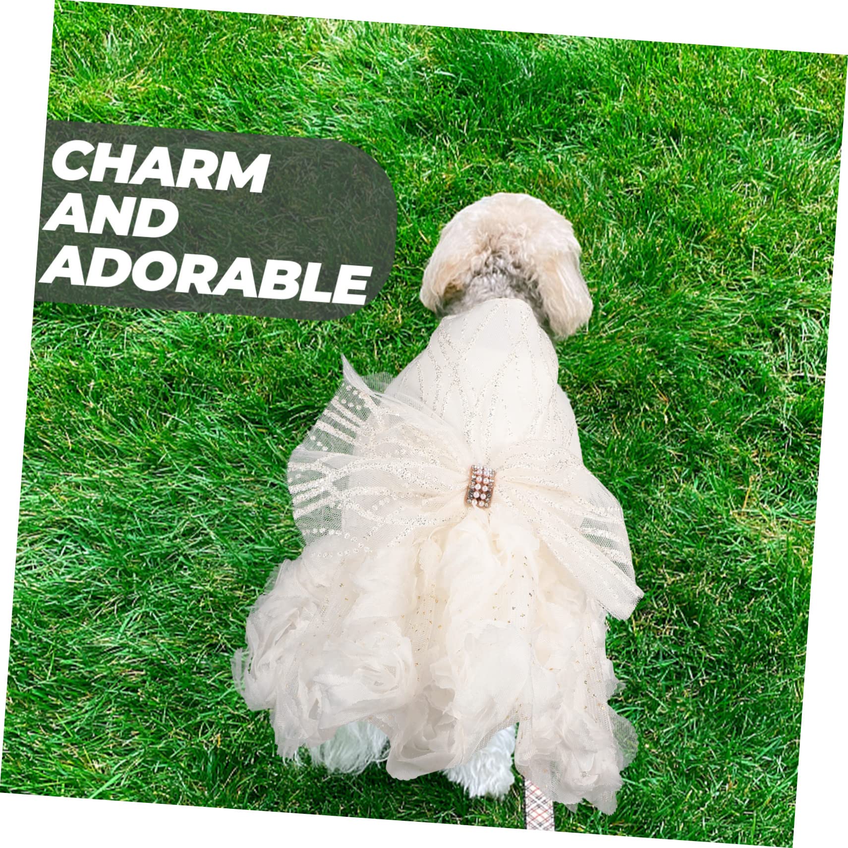 BESPORTBLE 3pezzi Abito Da Sposa Per Cani Con Gonna Tutù Elegante e Romantico Costume Da Matrimonio Per Cuccioli Abbigliamento Per Animali Domestici Stile Classico e Confortevole Per