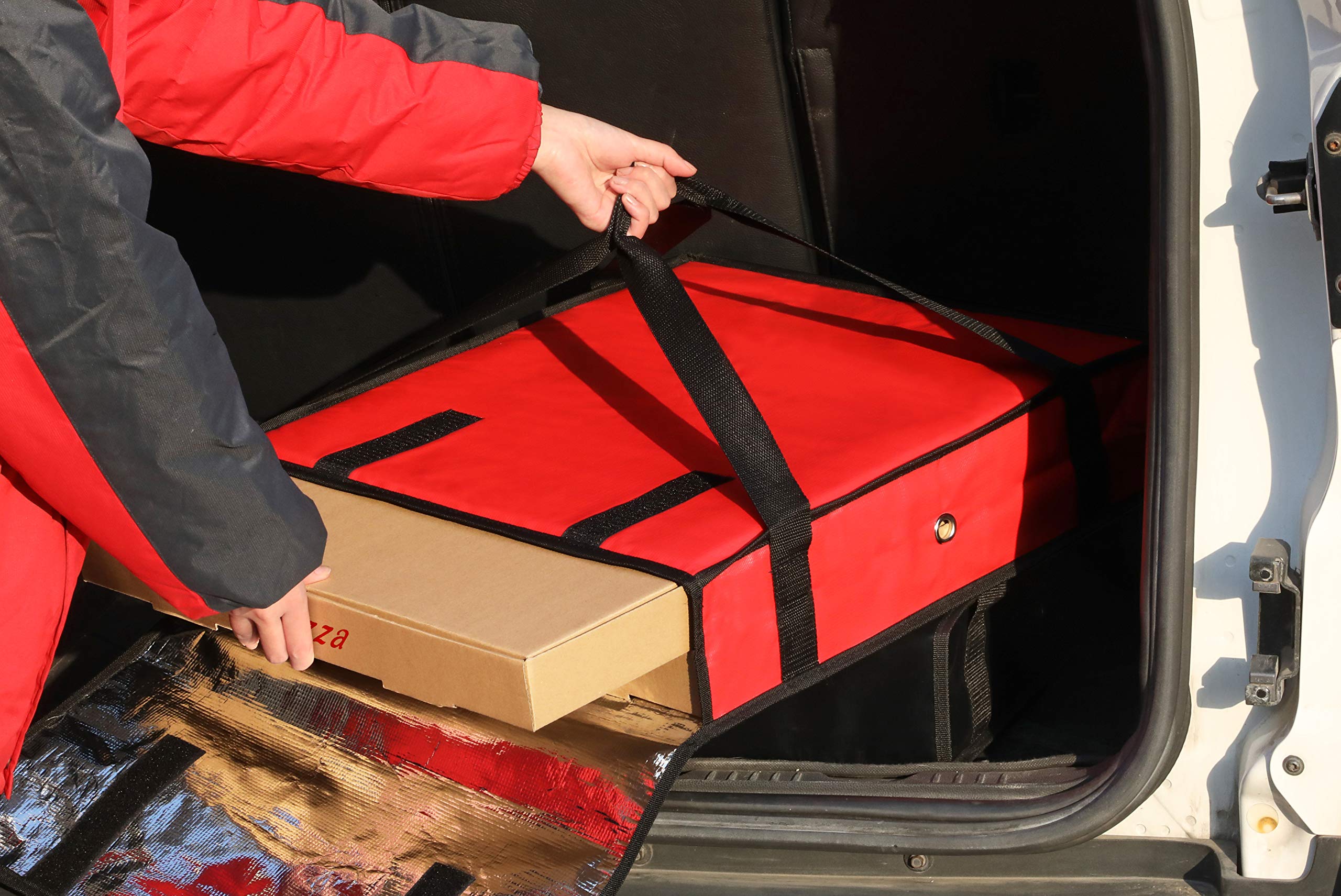 New Star 50097 Insulated Pizza Delivery Bag, 20 by 20 by 5-Inch, Red
