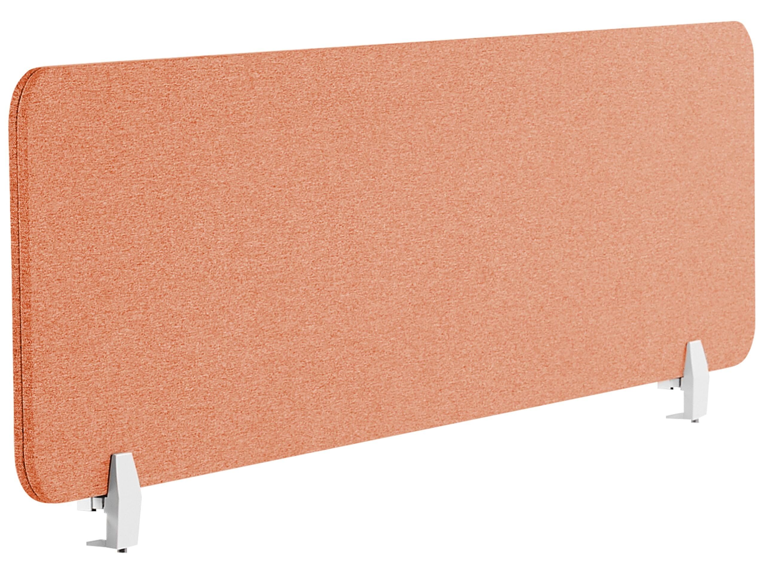 Beliani Séparateur de Bureau Orange Synthétique et Polyester 130 x 40 cm Ecran Visuel Wally