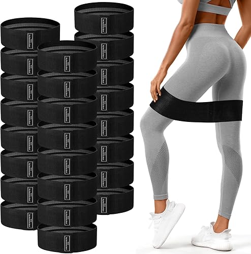 24 bandas de resistencia de tela para entrenar fuerza, bandas de ejercicio para mujeres y hombres, bucle de resistencia para piernas y glúteos,