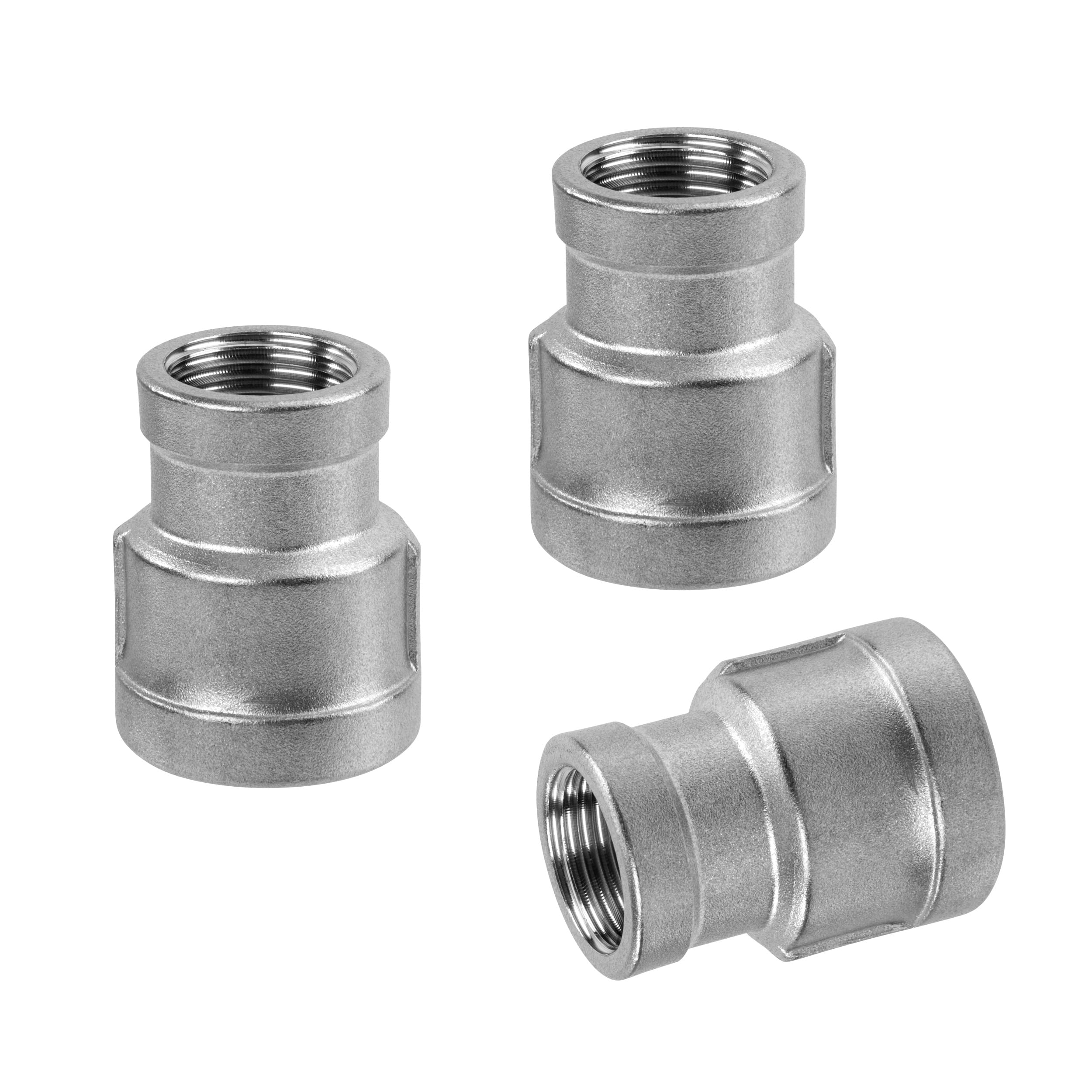 Edelstahl Sechskant Nippel, 3 Stück 1 Zoll IG x 1 Zoll IG Gewinde Edelstahl 304 Kupplungsstecker, Metall Verbindungsstück Adapter für Wasser, Luft, Rohranschluss