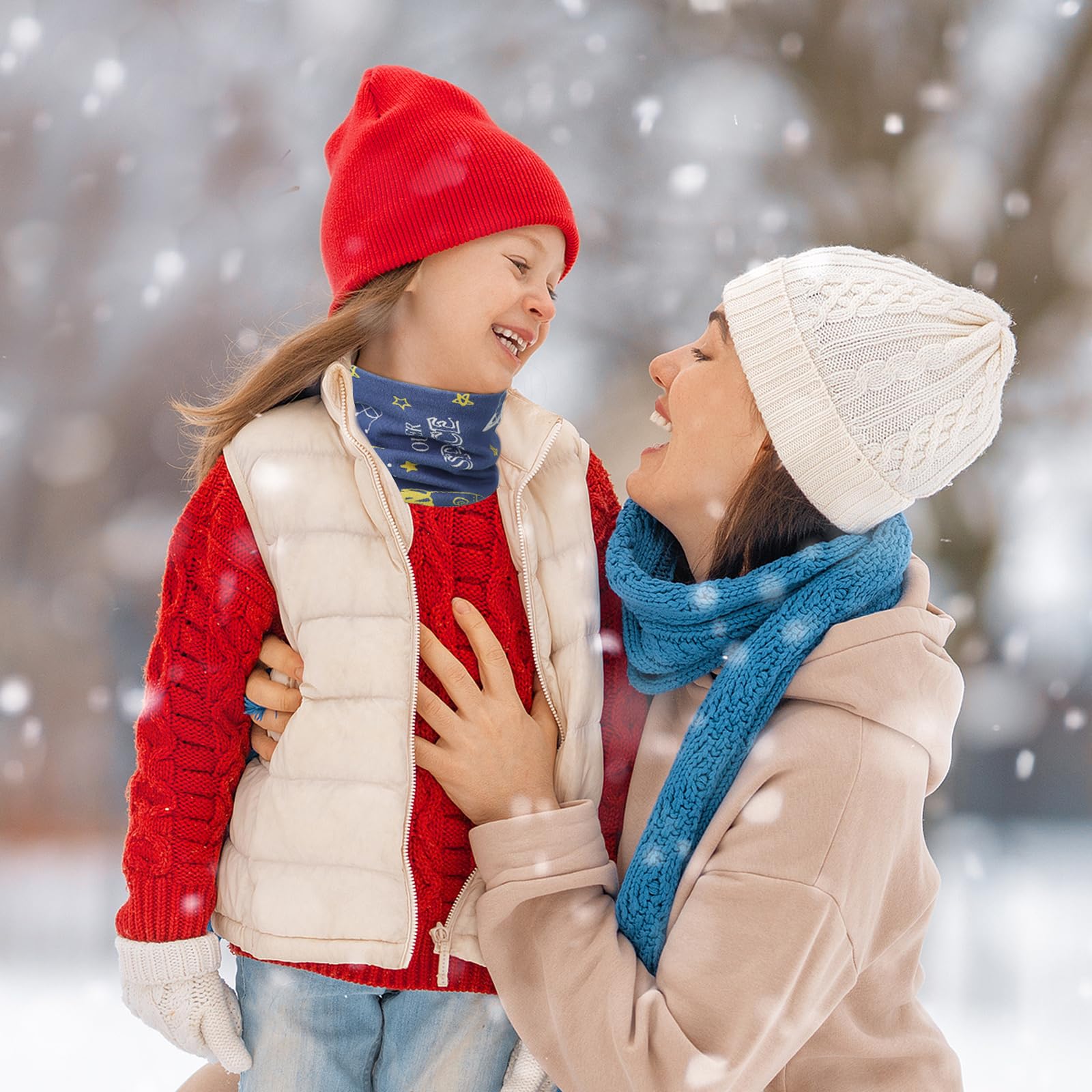 CIYIN Braga Cuello Niño 2 Piezas Bufanda Tubular Invierno Algodón Resistente al Viento