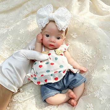 OtardDolls 10 Inch Lifelike Reborn Baby Dolls Full Silicone Handmade Realistic Reborn Baby Dolls Real Life with Accessories Set for Kids