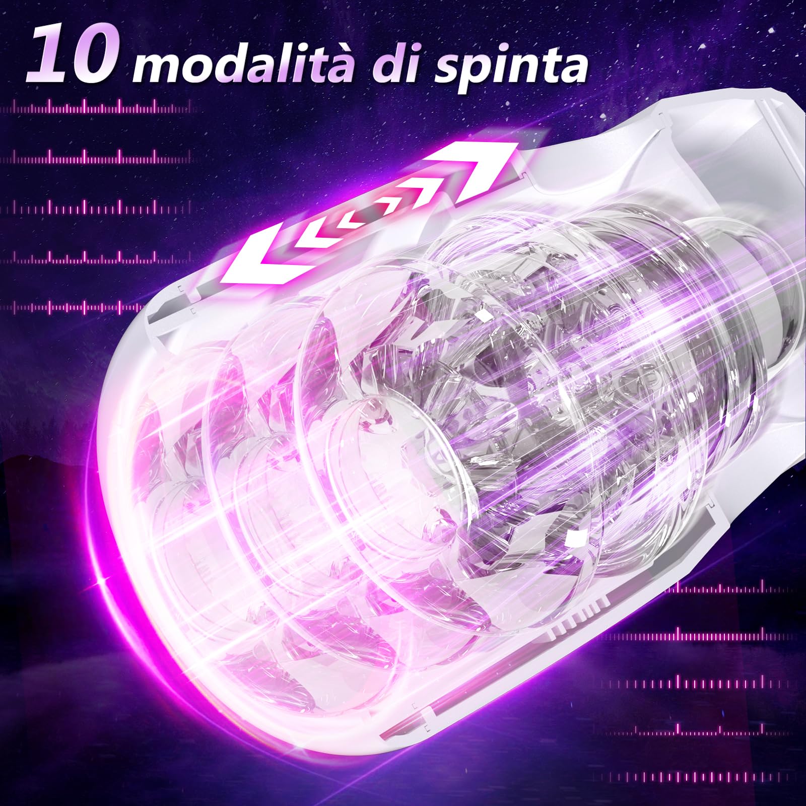 Masturvatore per Uomo Pene Sex Toys - Masturbatore Uomo con 10 di Spinta e 10 Modalità di Leccata di Lingua Vibratoriper per Uomini Allenatore del Pene Maschile