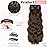 KooKaStyle Clip in Synthetic Hair Extensions Long Wavy 4PCS Thick Hairpieces Chestnut Brown Fiber Double Weft Natural Hair Extensions 24 Inch for Women