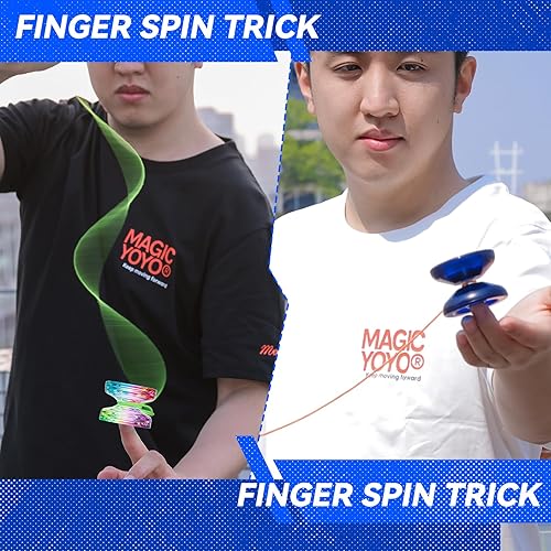 Miniatura 6 de MAGICYOYO Yoyos responsivos para principiantes, plástico de doble propósito Pro Yo yo, paquete de 2 Yoyos degradados K2 + Yoyo K1 para niños con 12