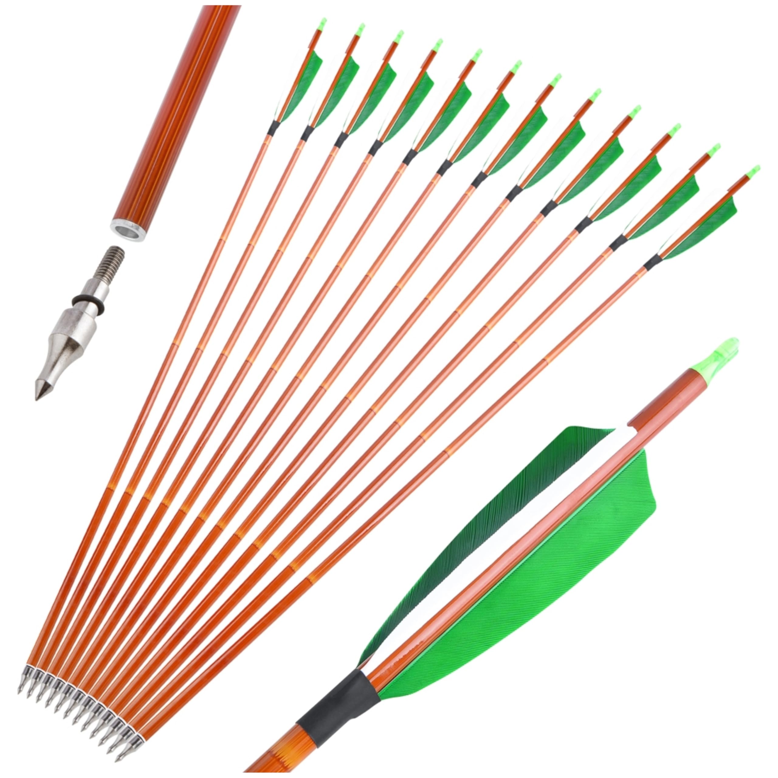12 Flechas de Tiro con Arco Flecha híbrida Profesional de Carbono con Pluma Natural de 4 Pulgadas SP500 Ideal para competiciones y Entrenamientos competitivos en Interiores y Exteriores — view 9