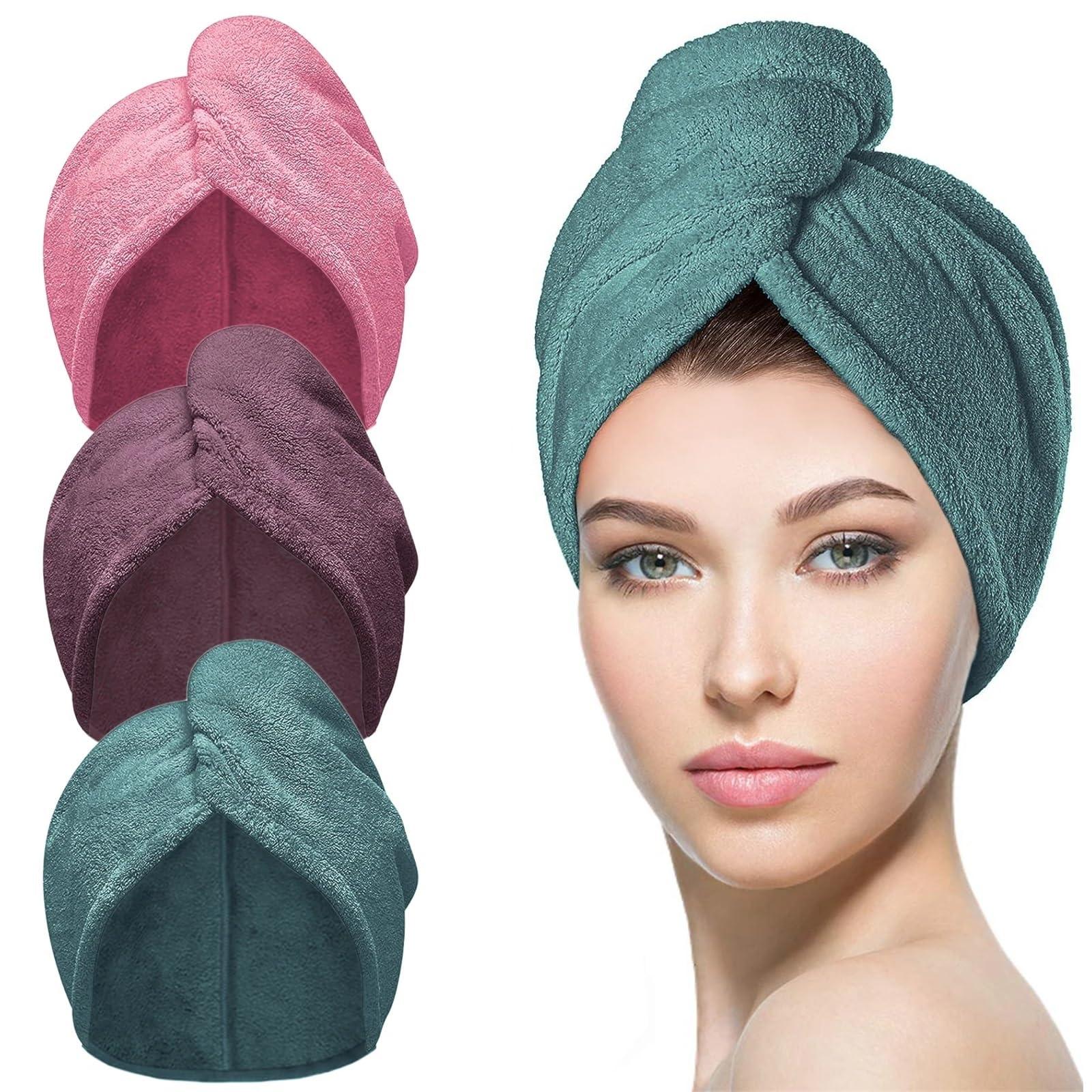 Turban cheveux séchage rapide pour dire adieu aux frisottis et aux serviettes qui glissent