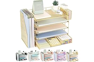 Youbetia Gold-Tiered Desk Organizer: The Ultimate Workspace Solution