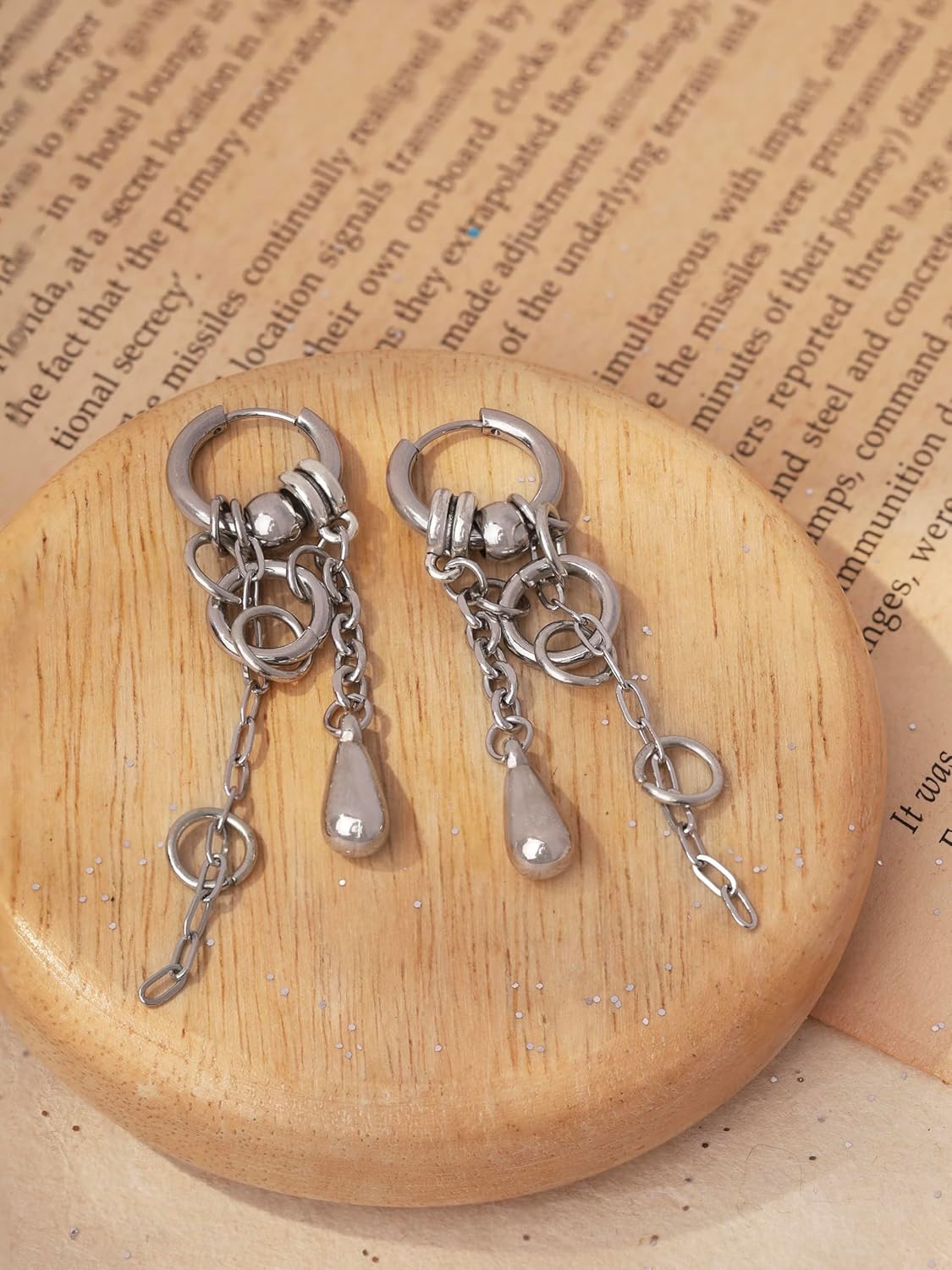 Sacina Gothic Punk Hoop Chain Earrings, Goth Emo Punk Grunge Earrings, Christmas Jewelry Gift For Women - Image 5