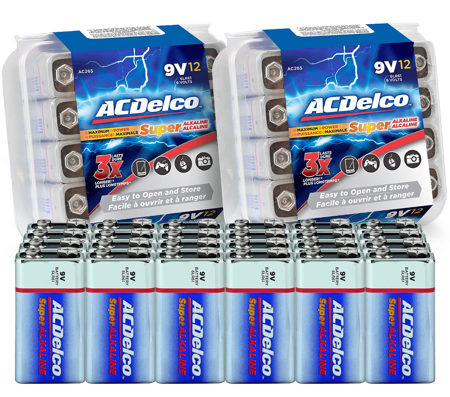 Buy ACDelco 24Count 9 Volt Batteries, Maximum Power Super Alkaline