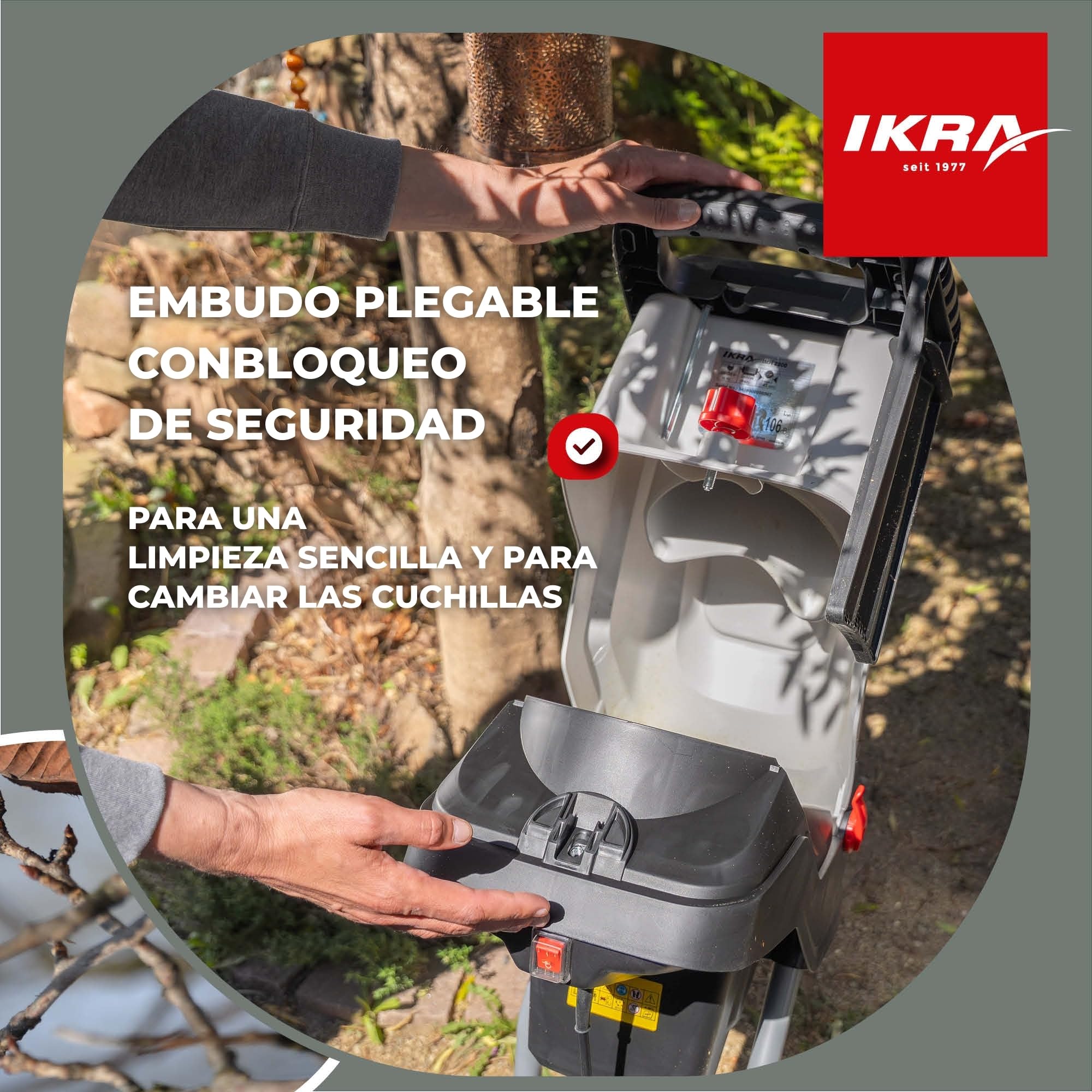IKRA trituradora eléctrica IMH 2800, incl. bolsa de recogida de 45 l, 2800 W, incl. 2 cuchillas reversibles de repuesto