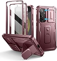 Vista 19 de Dexnor Funda para Samsung Galaxy S24 Plus con cubierta deslizante integrada para cámara, protector de pantalla y soporte, a prueba de golpes, funda