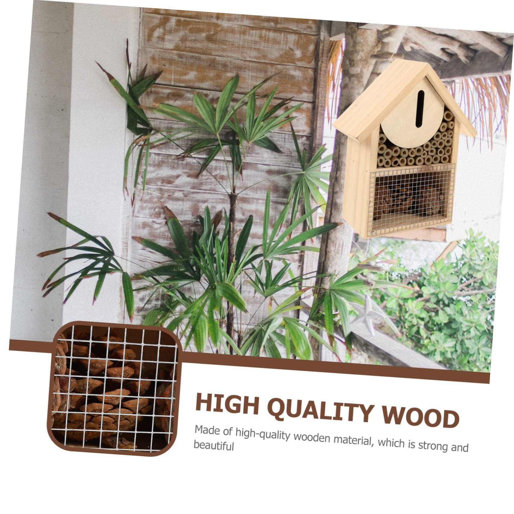 Casa per Api Sospesa in per Api Solitarie e Habitat per Giardino e Balcone Accessorio Decorativo per Aumentare Limpollinazione