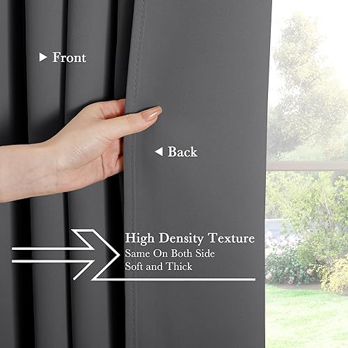 Miniatura 5 de PONY DANCE - Cortinas opacas aisladas térmicamente, set de 2 cortinas opacas con bolsillo para barra  pestaña trasera, paneles de cortinas opacas,