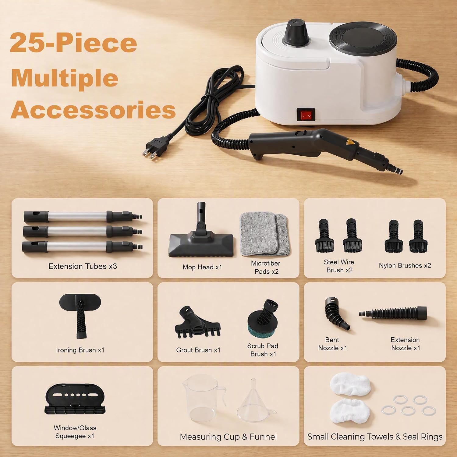 Steam Cleaner for Home, High Pressure Steamer for Kitchen, Floor and Grout