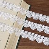 White Lace Trim Venice Lace Trim Scalloped Embroidery Lace for Sewing DIY Craft Costumes Wedding (1.3 Inch 7 Yards)