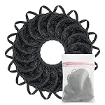 Nugilla 18 Packs Reusable Makeup Remover Pads with a Washable Laundry Bag, Resuable Microfiber Round Towel Skin Face Towels, Soft Makeup Remover Cloth, Fast Drying Washcloth (Grey)