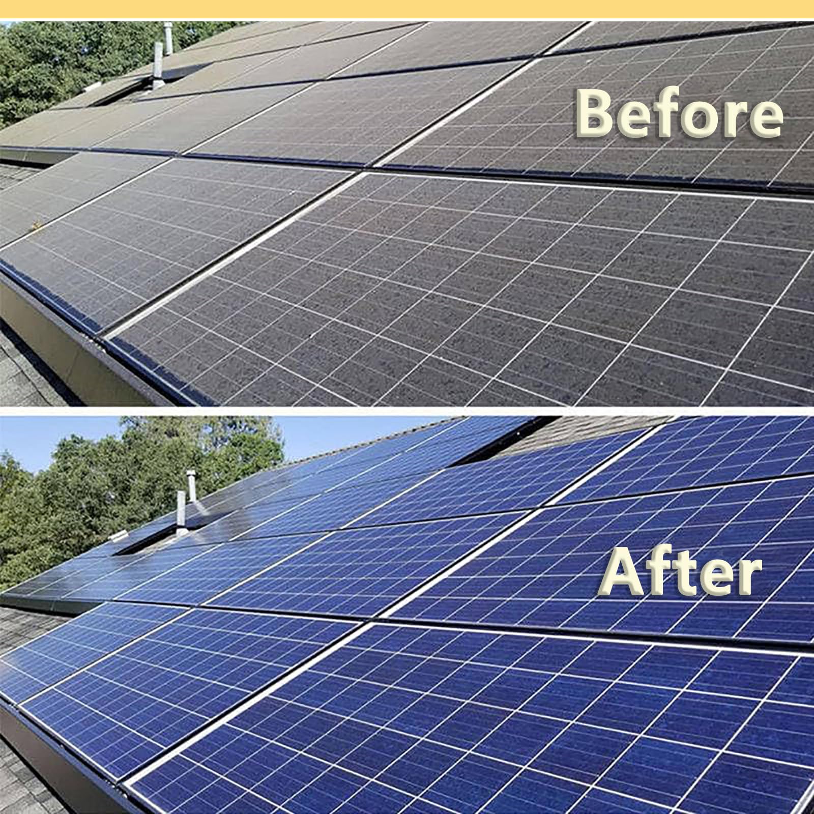 Kit de Limpieza de Paneles Solares EléCtricos con PéRtiga Alimentada Por Agua, 2 Cepillos Redondos, y Cable de 7,5 M, Cepillo para Equipos de Limpieza de Paneles Fotovoltaicos ,7.5m-Plug-intype