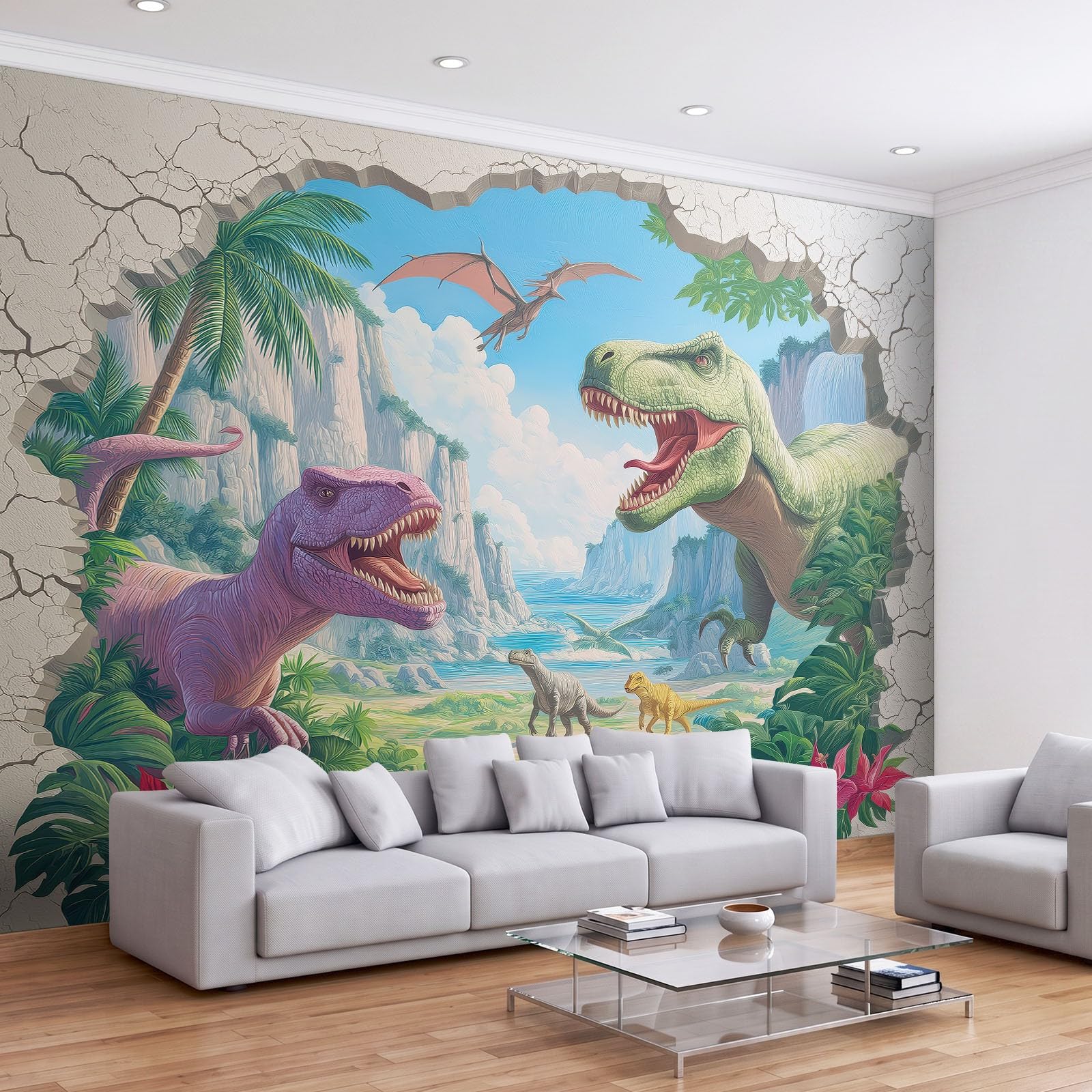 Fototapeta mityczna bestia nadruk fototapeta, 3D prehistoryczne zwierzę dinozaur fototapeta - nowoczesny design dekoracja obraz plakat tapeta 200 szer. x 140 cm do salonu sypialni dziecięcej