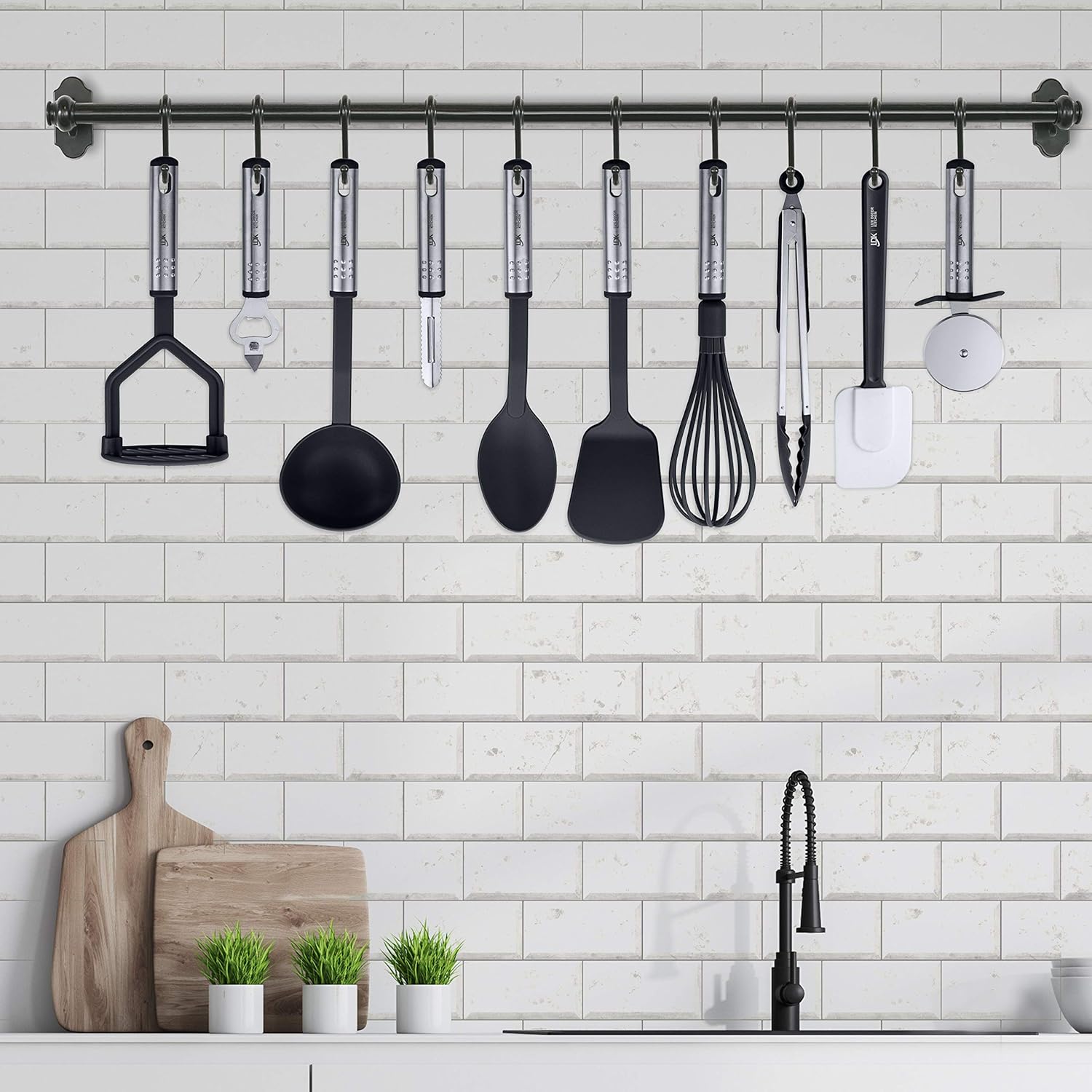 Lux Decor Kitchen Utensils Set, 23 Pieces Nylon and Stainless Steel Kitchen Utensils, Non-Stick and Heat Resistant Cooking Utensils Set, Useful Kitchen Tools and Gadgets : Home & Kitchen