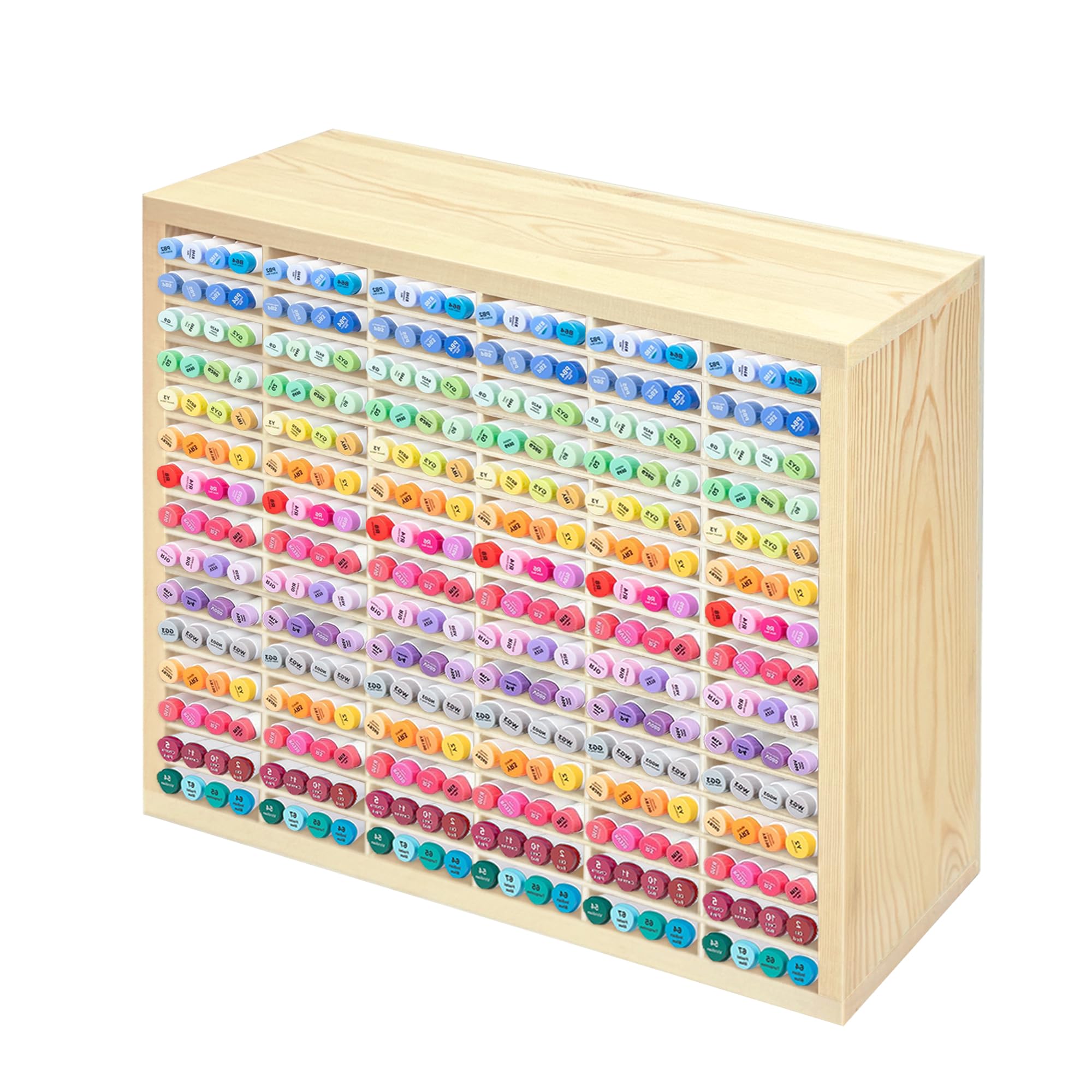 PROLEE Marker Storage Organizer for 360 Markers,Wooden Alcohol Marker Holder with 90 Slots,Markers Pens Pencils Art Supply Storage Rack for Desk Home Classroom Office Decor