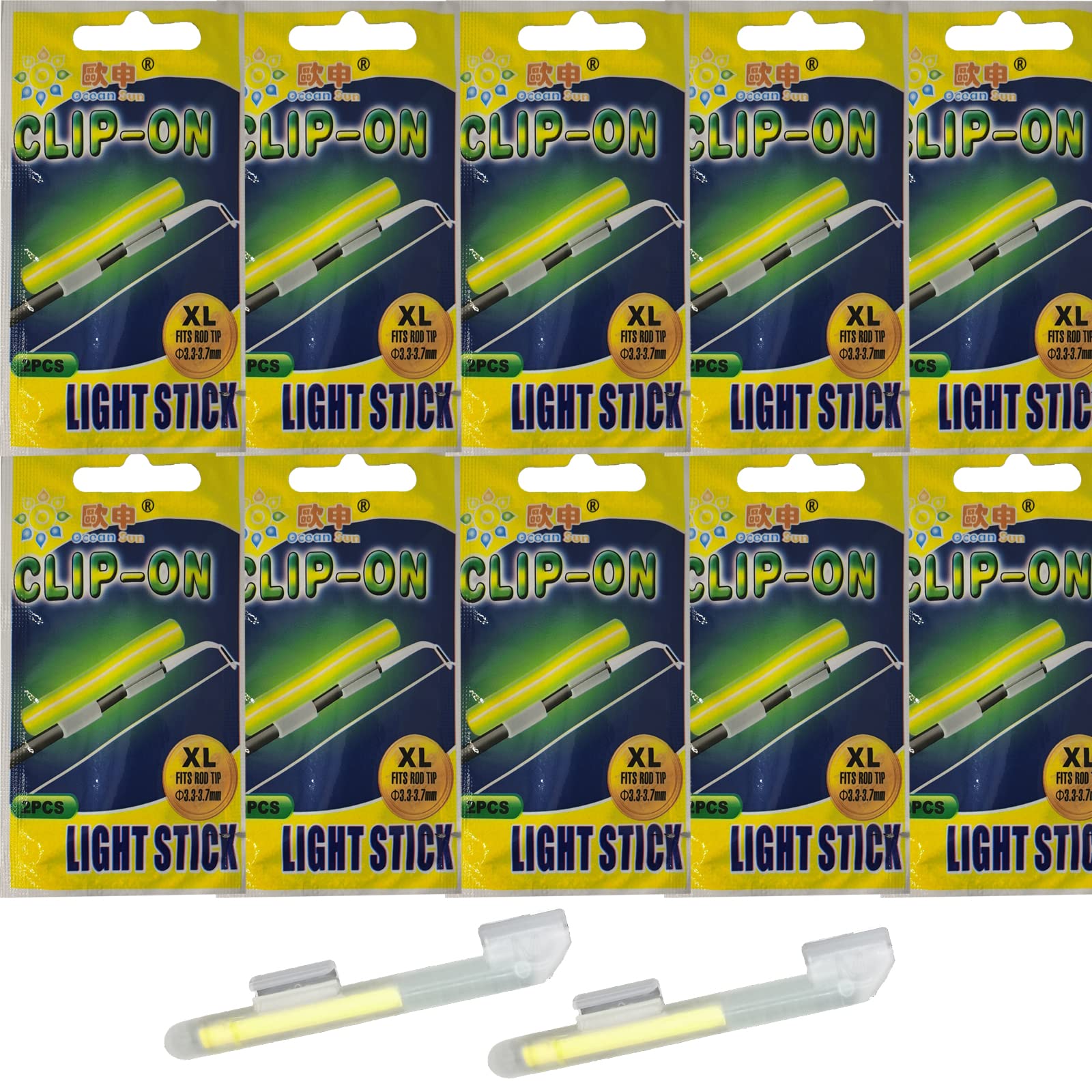 LINGUANG Clip On 20PCS Bulk Fishing Glow Sticks for Rod Tips ，Fishing Pole Glow Sticks，Glow Tips for Fishing Poles，…