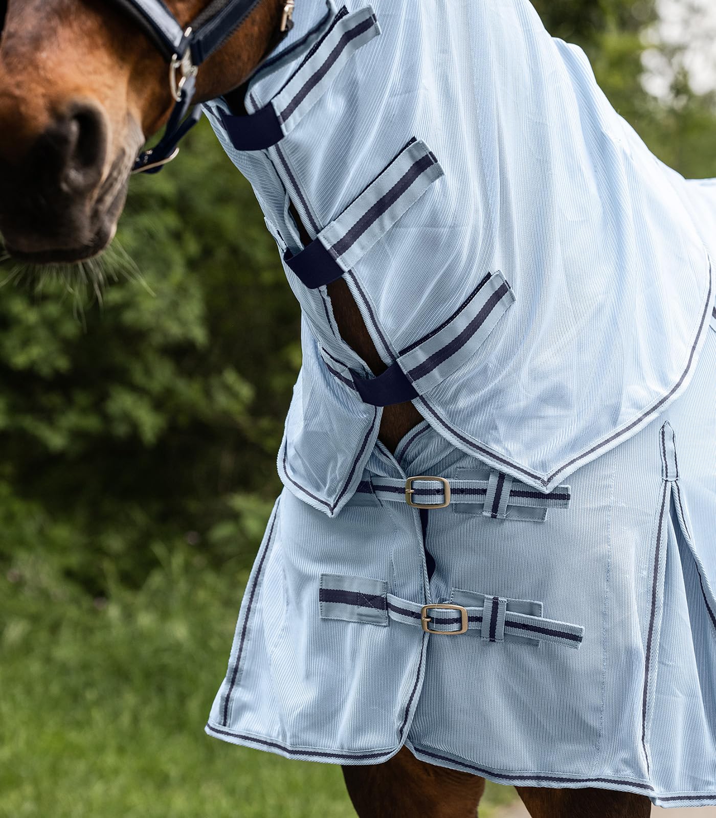 WALDHAUSEN Protect - Manta antimoscas con cuello desmontable, 115 cm, color azul