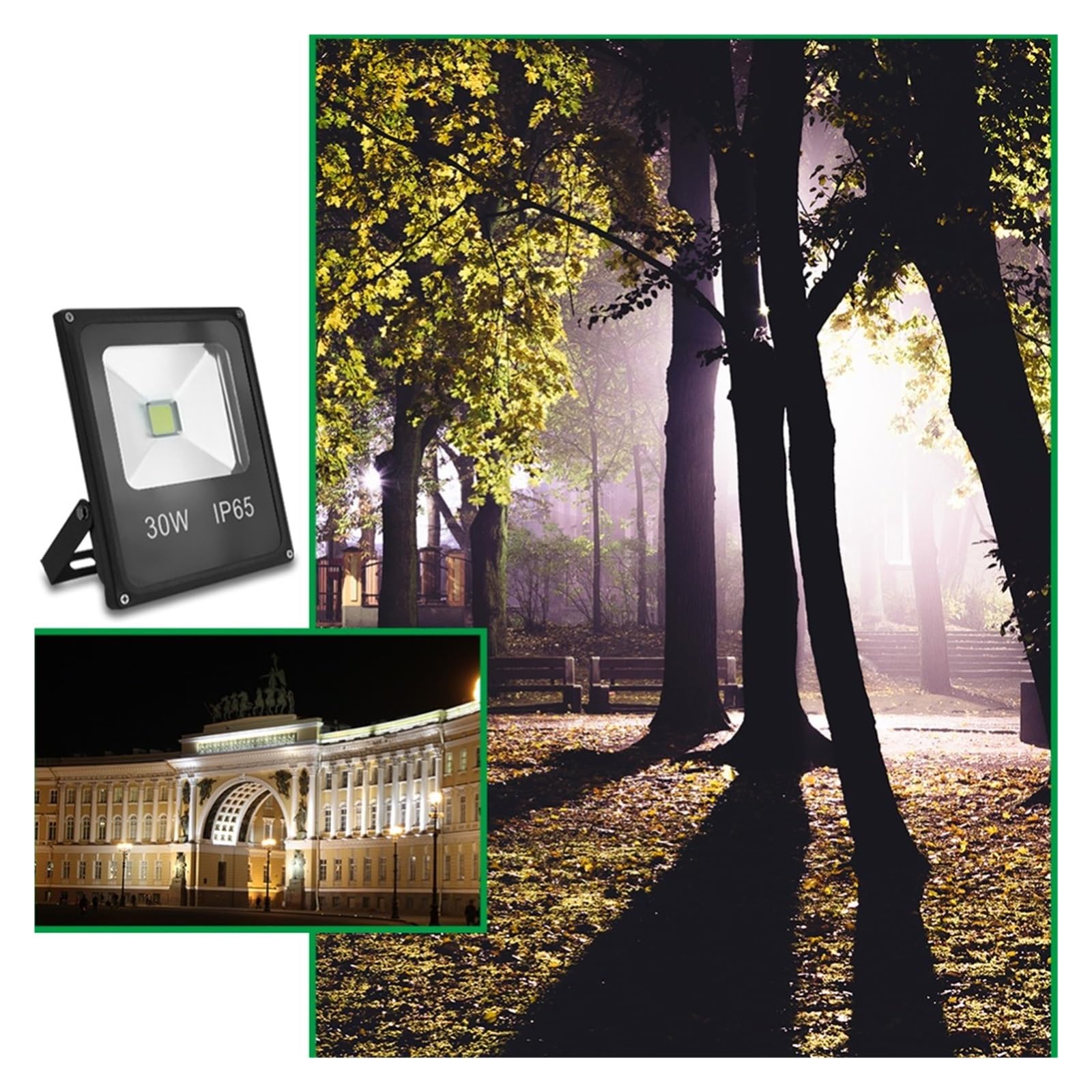 Światło Halogenowe LED 50W Reflektor LED Reflektor Oświetlenie Zewnętrzne Projektor Reflektor Kinkiet Kwadrat Ogrodowy(COB Warm White)