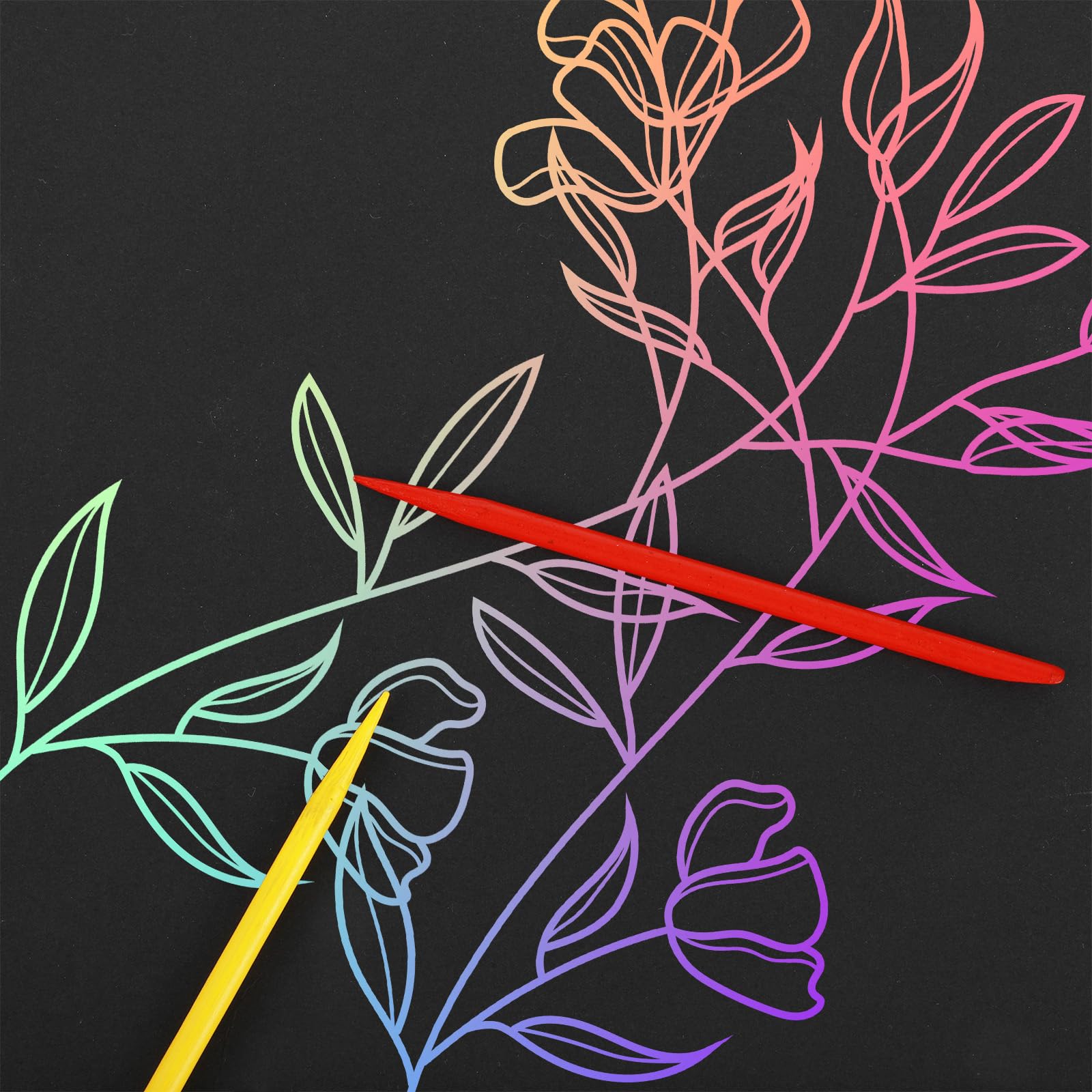 12cm Heavy Duty Bamboo Stylus Sticks Colored Craft Sticks For Scratching Drawing Christmas Thanksgiving Scratch Art Activity Craft Projects, 20PCS - View #14