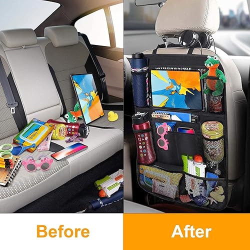 Bolsa colgante de almacenamiento para asiento de coche, organizador plegable multifuncional de gran capacidad para asiento trasero