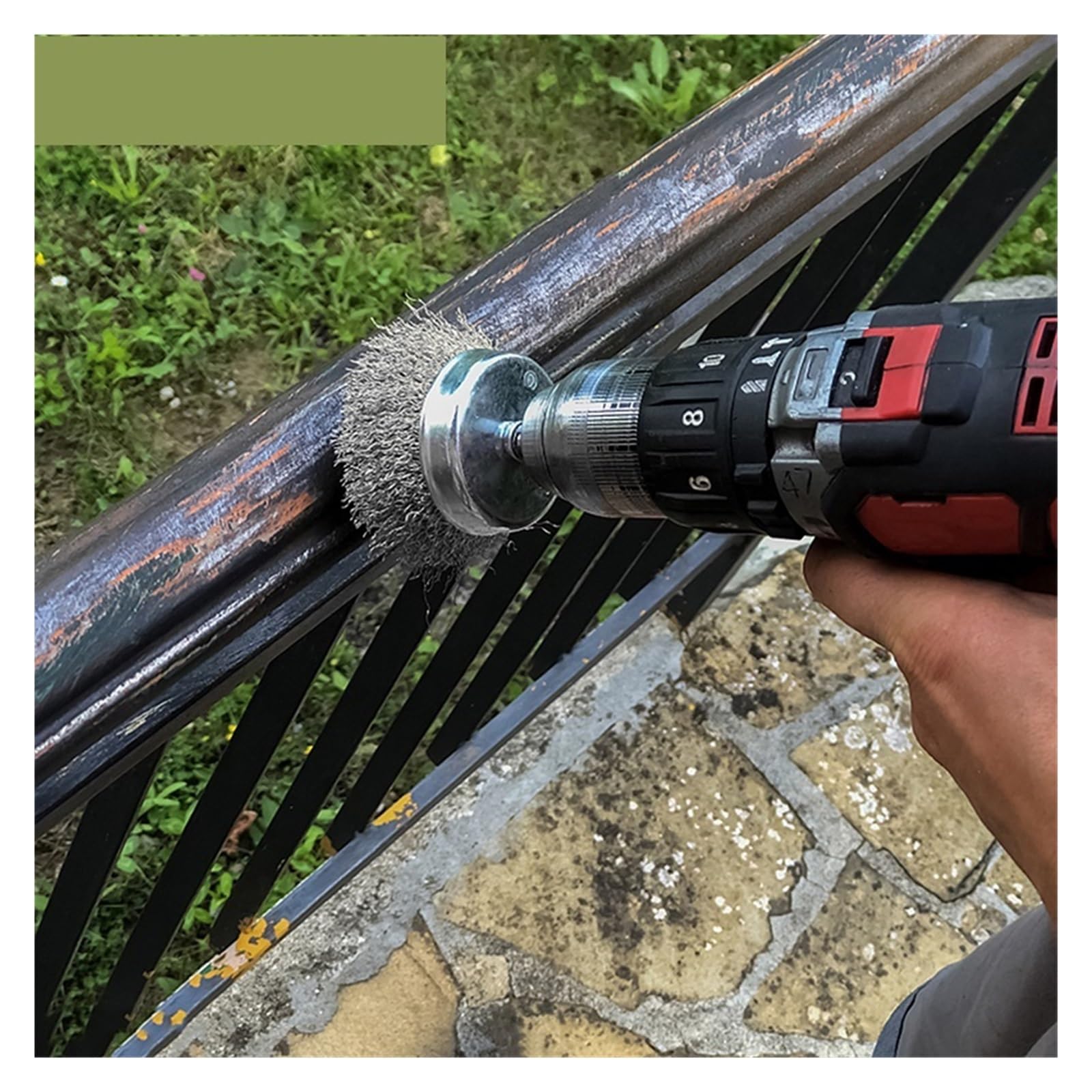 Wiertła do szczotek drucianych, Zestaw szczotek drucianych z drutu stalowego 6 mm, trzpień 1/4 cala, szczotka druciana do polerowania metalu, wiertarki, narzędzia obrotowe, szczotki metalowe(8 Pieces)