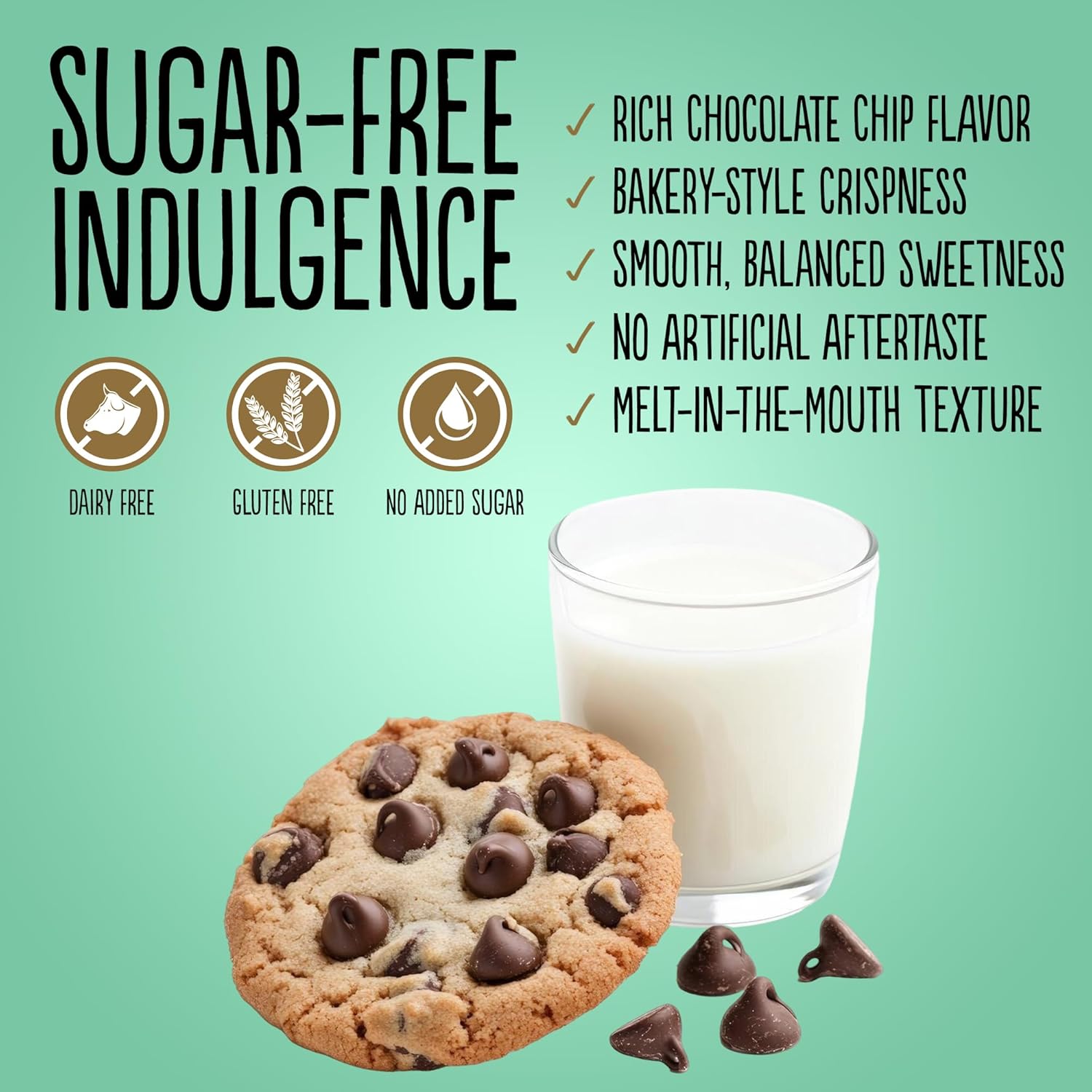 Diablo Sugar Free Chocolate Chip Cookies 150 g (Pack of 4)