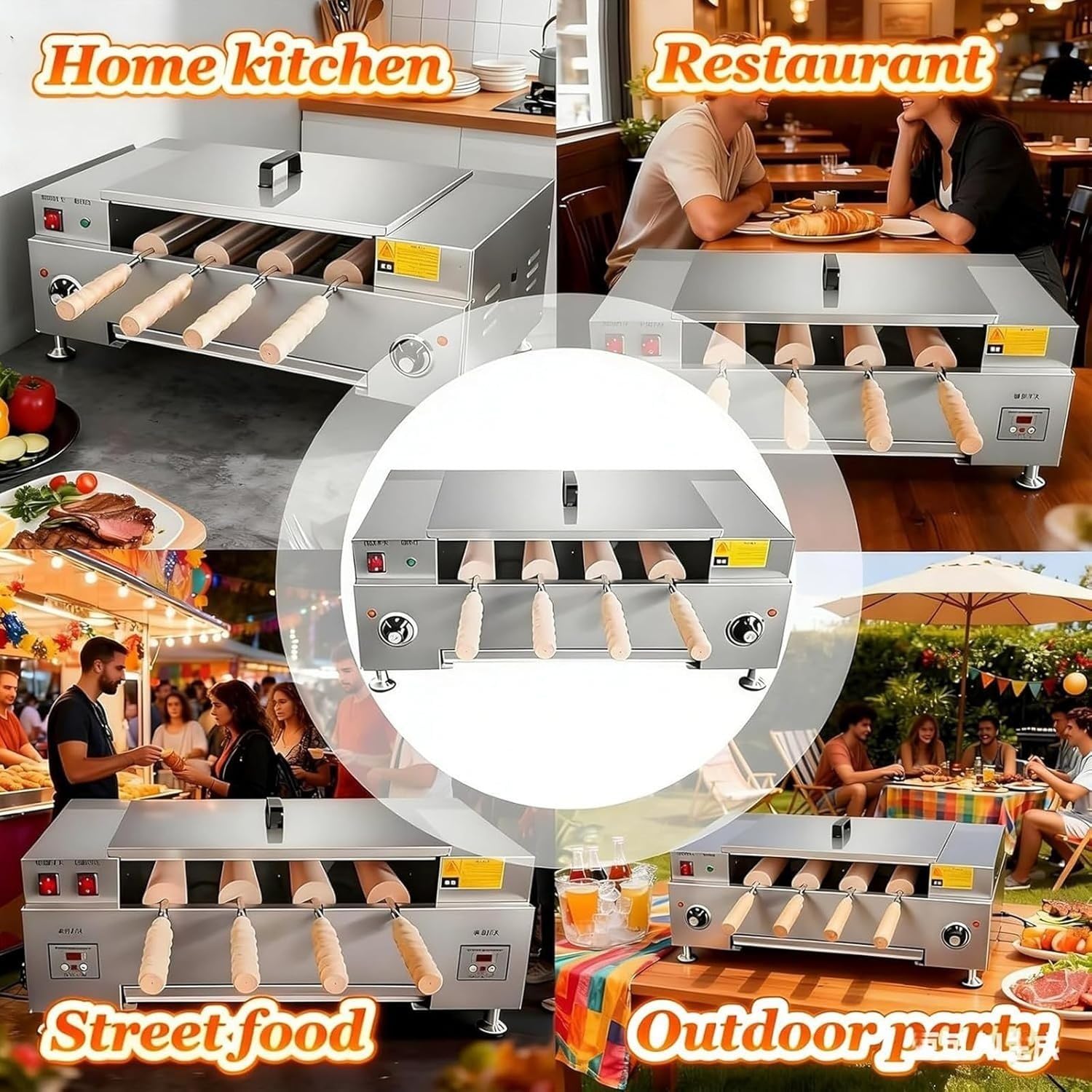 Horno de Cuatro Rodillos con Pantalla Digital, Control preciso de Temperatura y Temporizador, Calentamiento rápido, reposteros Aficionados y para Uso en cocinas Familiares.