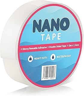 EFA International Double Sided Tape, Nano Tape, Double Sided Tape Heavy Duty, Waterproof Tape, Strong Reusable Adhesive, Sticky Pads Heavy Duty, 3 metres x 2.4CM x 2mm