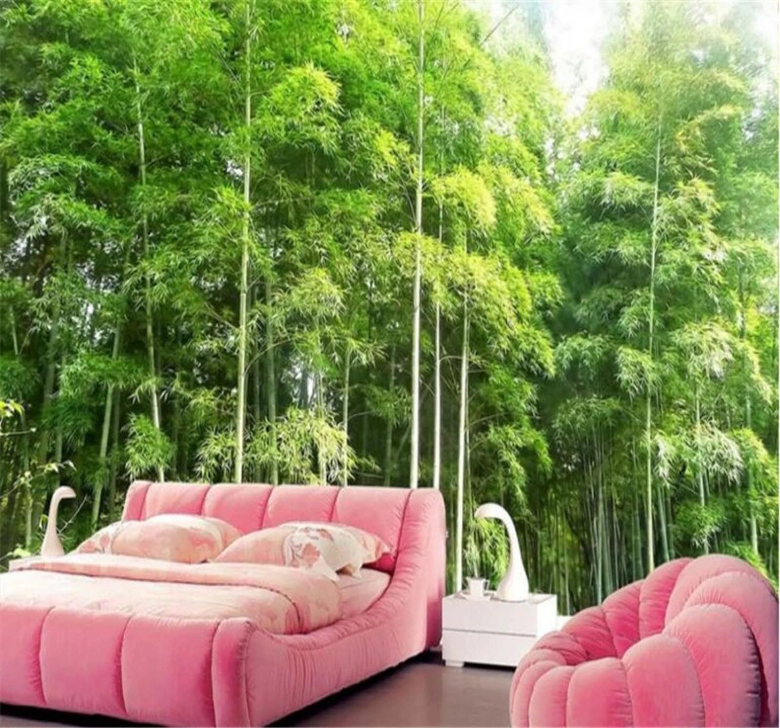 Wallpaper-3D-Xlm 430Cm×300Cm(B×H) Fresh Three Dimensional Green Bamboo Grove Scenery 3D Wallpaper Easy Install Feature Office Living Room Sofa Bedroom Tv Background Wall Decoration-430Cm×300Cm