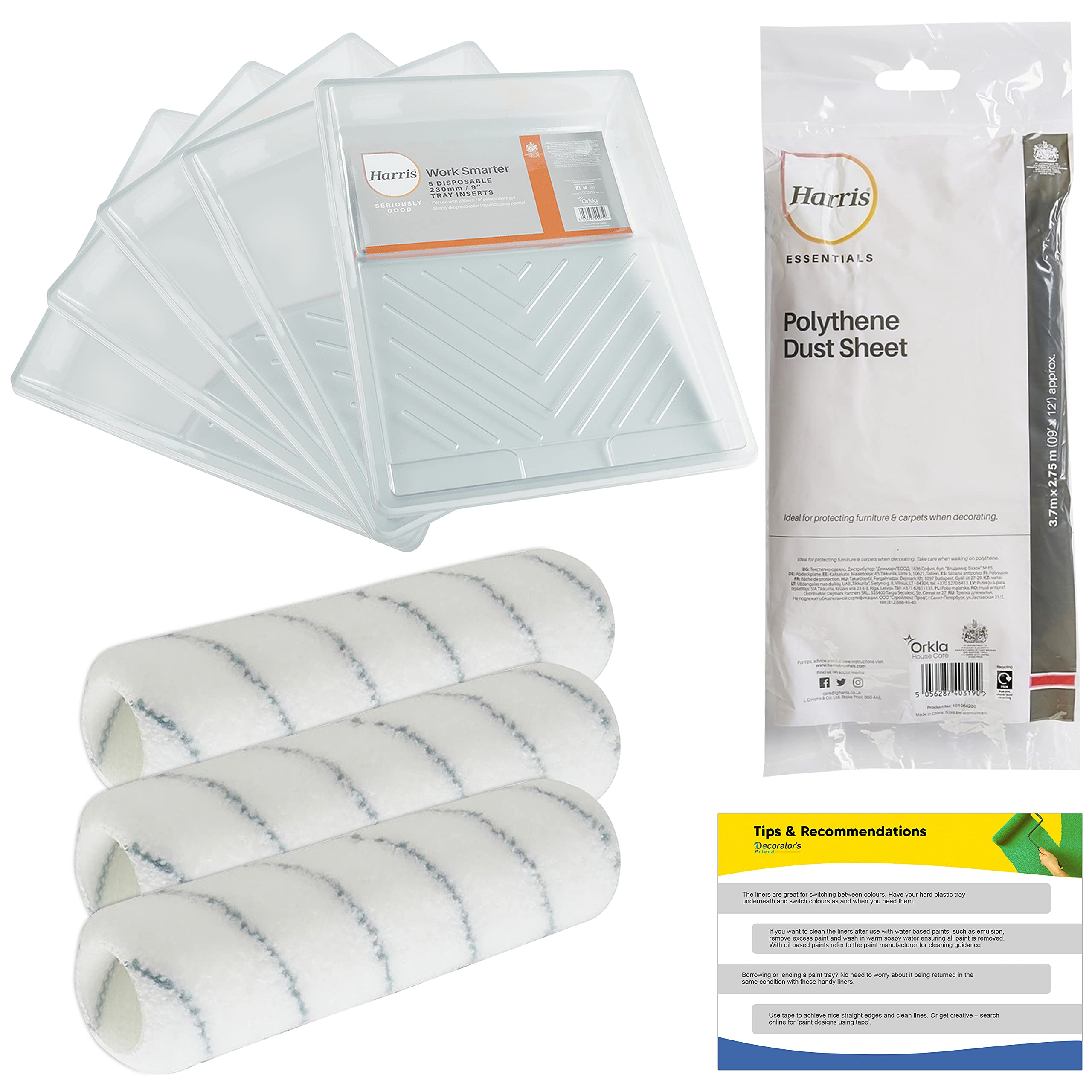 Buy Paint Tray Liner and 9 Inch Roller Sleeves Bundle Convenient