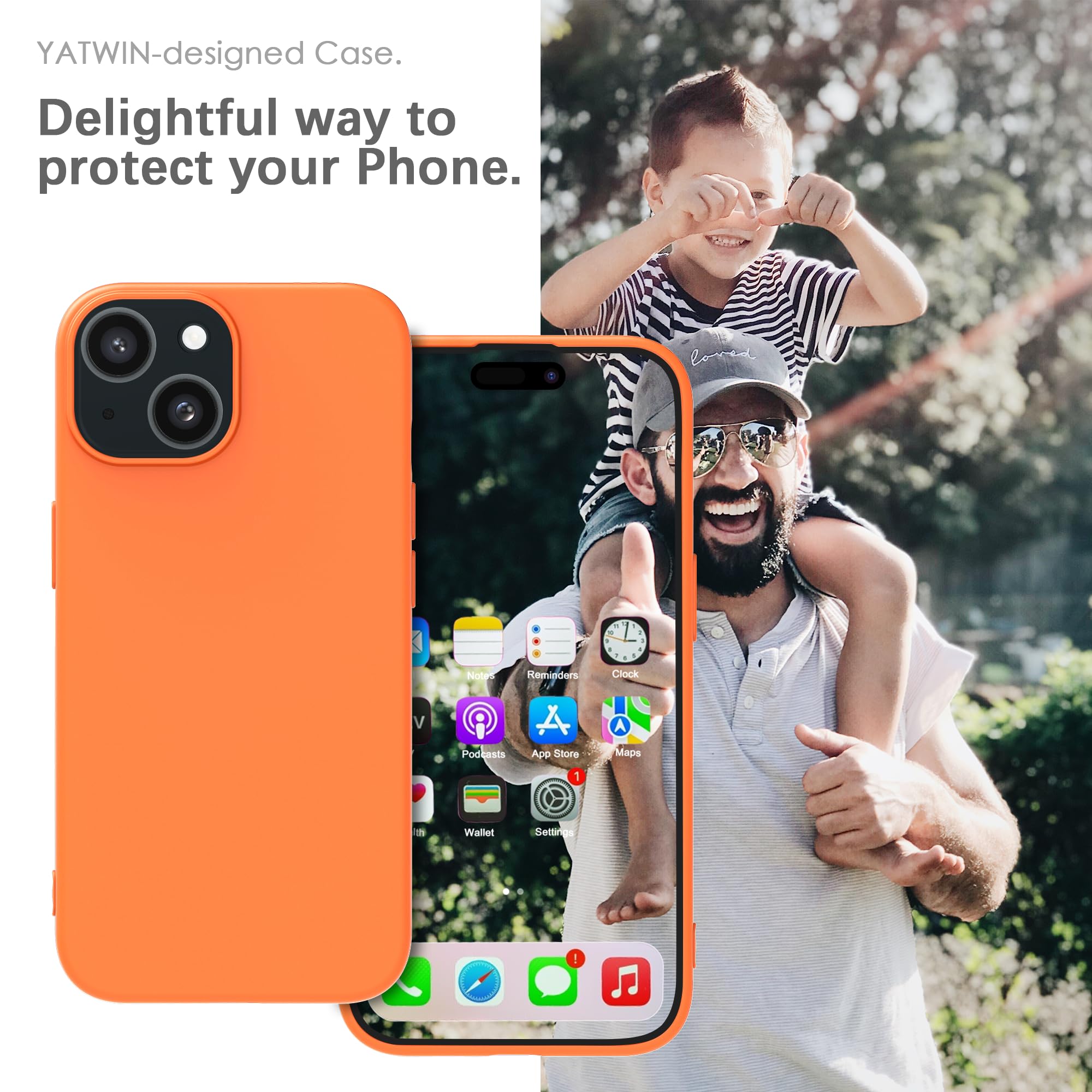 YATWIN Silicone Case for iPhone 15 Plus, Soft-Touch, Shockproof, DustProof - Image 2