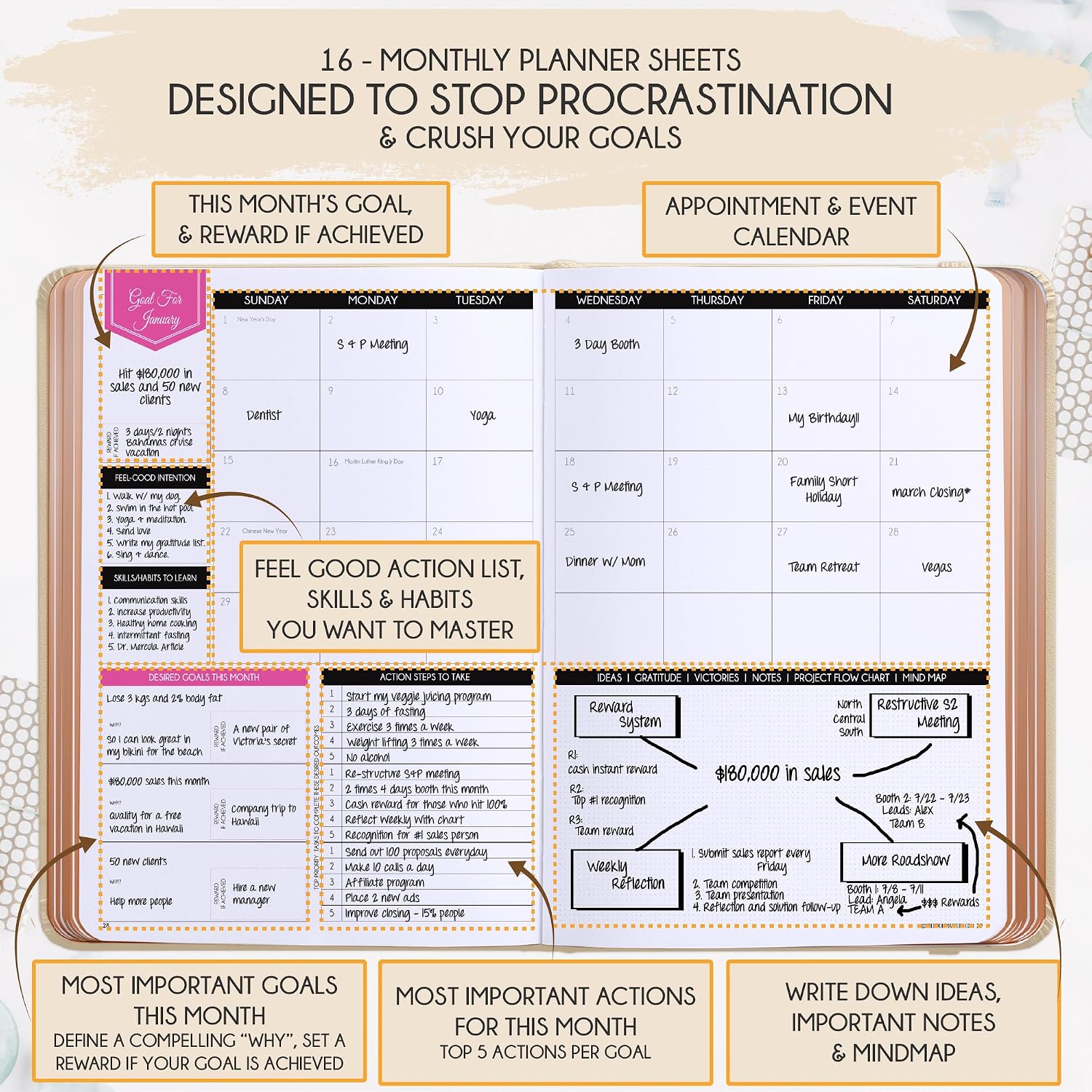 Weekly Monthly Planner 2026-2027, 16-Month Daily Planner with Time Slots image 4